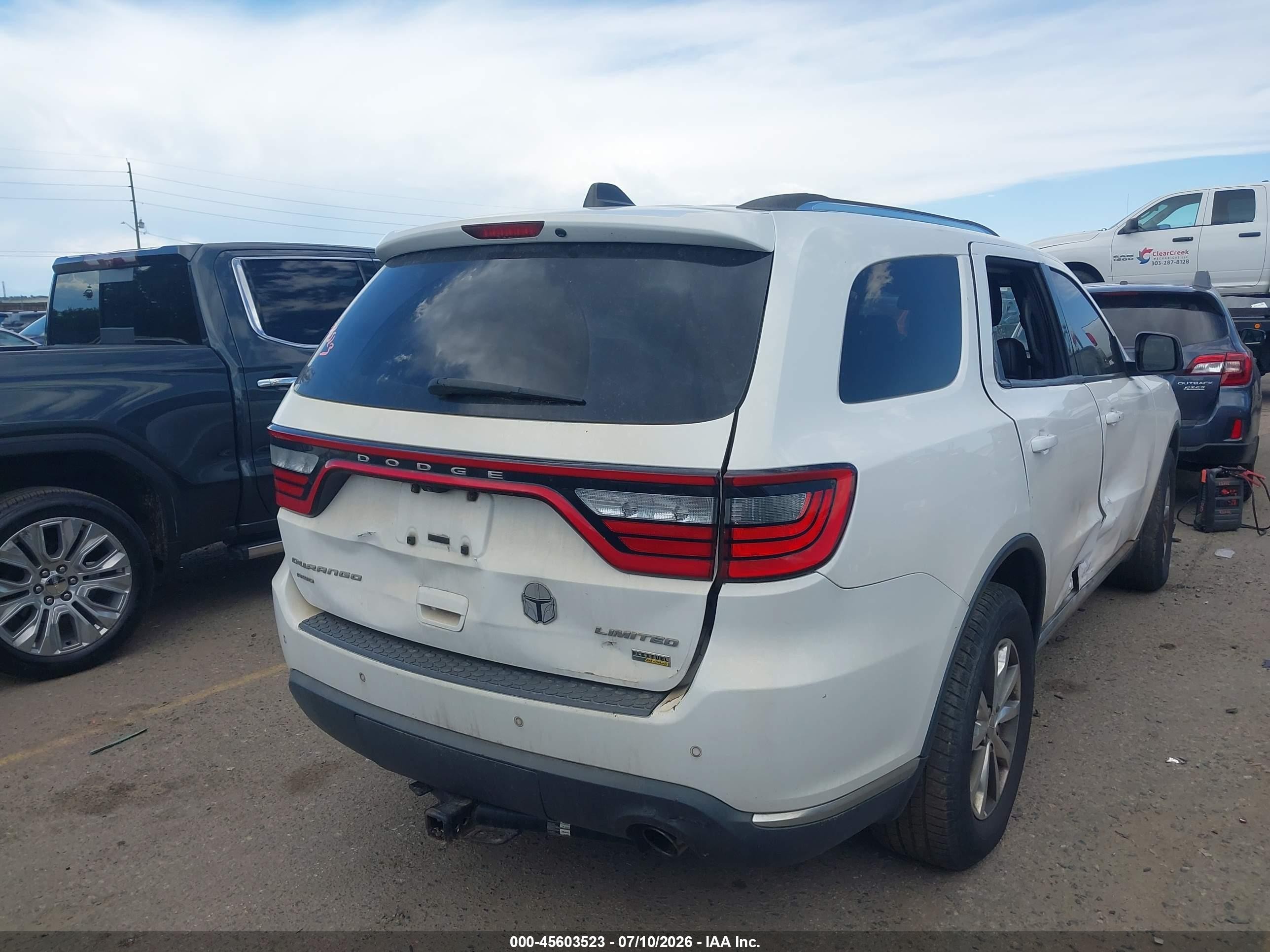2015 Dodge Durango Limited Белый vin: 1C4RDJDG9FC837412