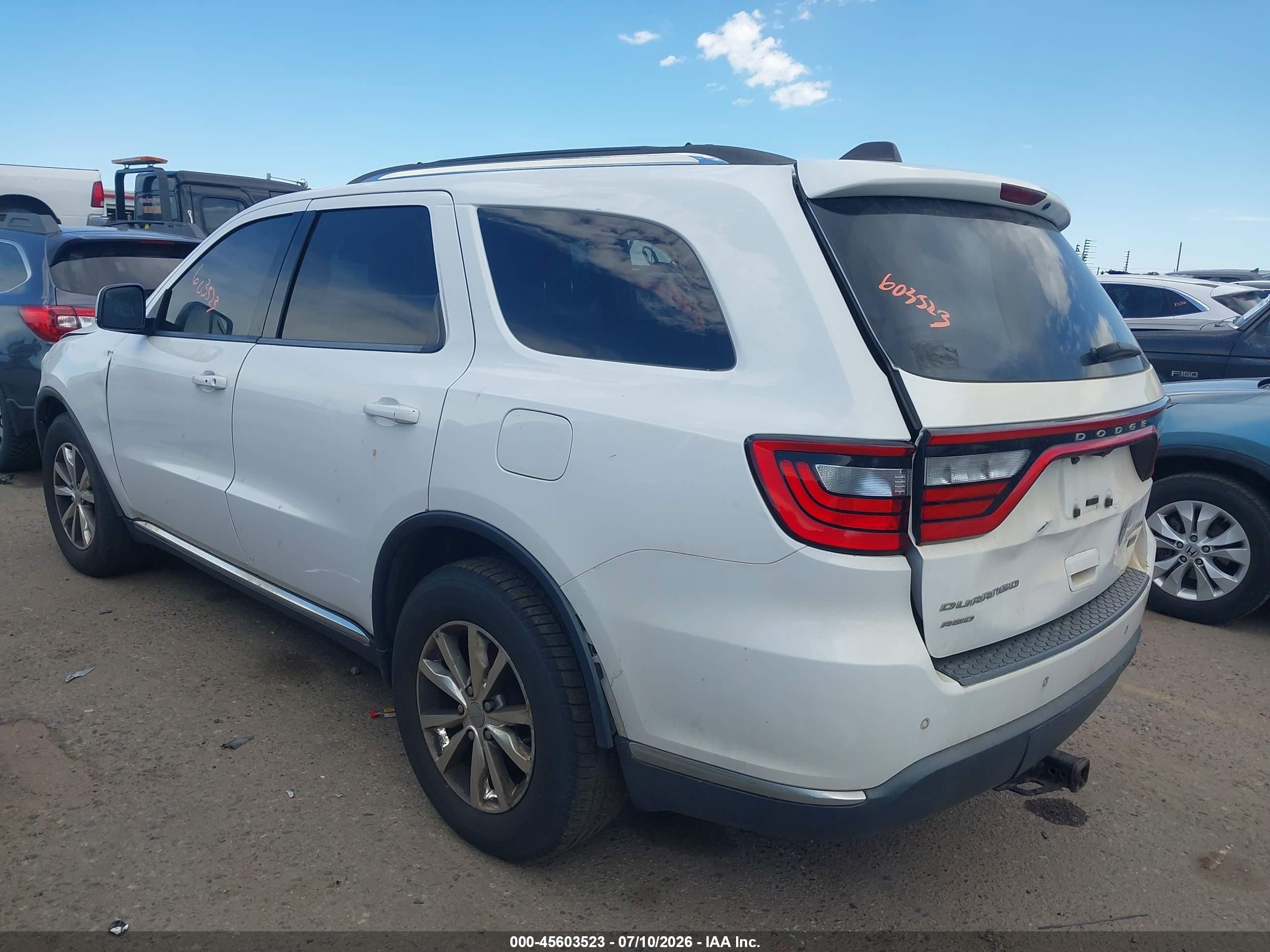 2015 Dodge Durango Limited Белый vin: 1C4RDJDG9FC837412