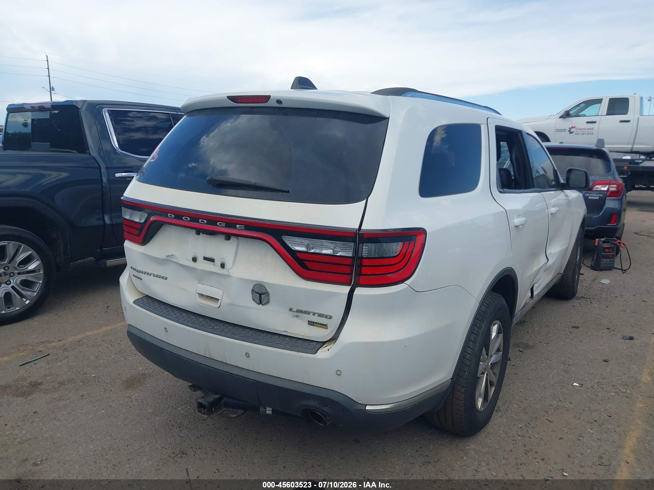 2015 Dodge Durango Limited Белый vin: 1C4RDJDG9FC837412