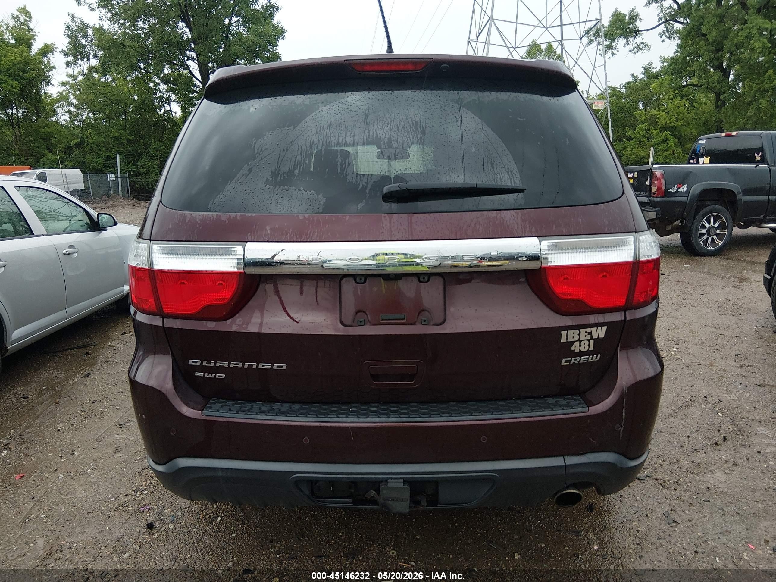 2012 Dodge Durango Crew Red vin: 1C4RDJDGXCC337268