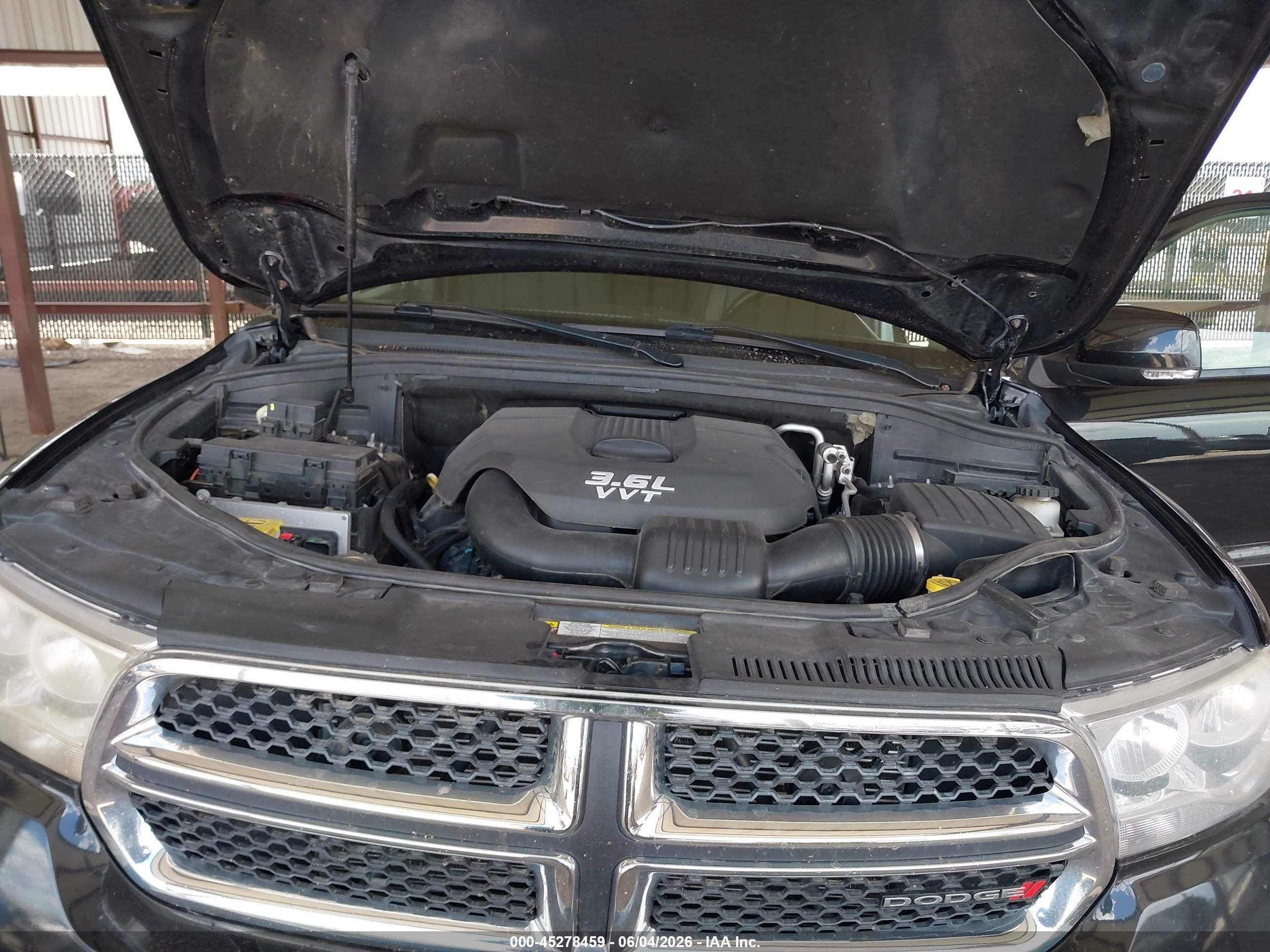 2013 Dodge Durango Crew Black vin: 1C4RDJDGXDC657482