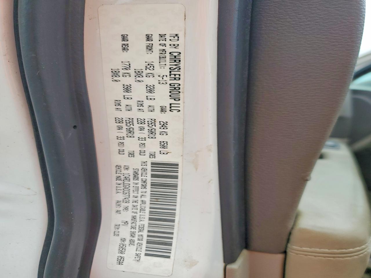 2013 Dodge Durango Crew White vin: 1C4RDJDGXDC677439