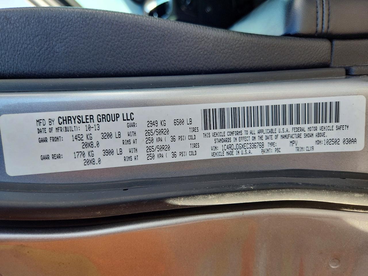 2014 Dodge Durango Limited Silver vin: 1C4RDJDGXEC336768