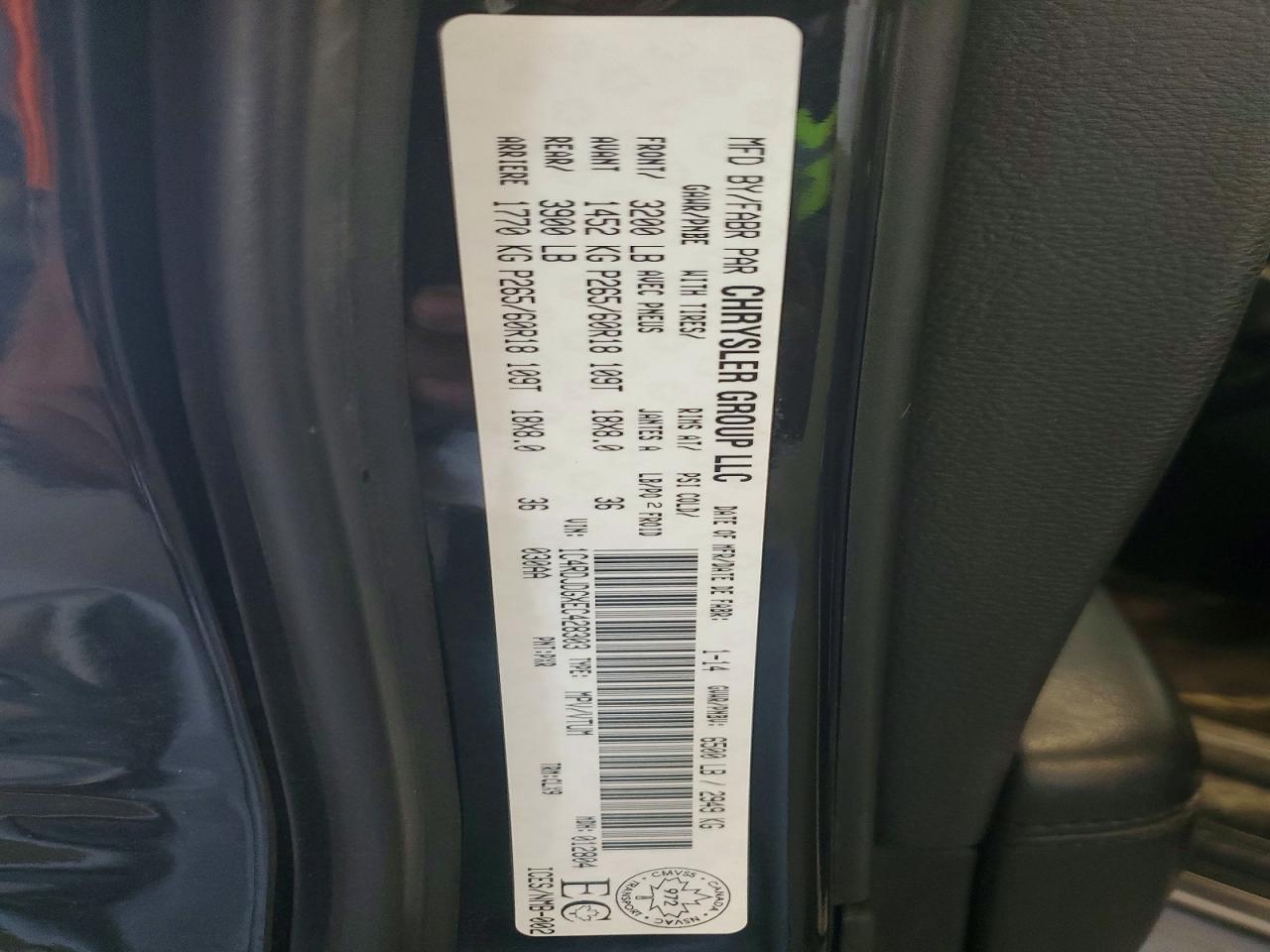 2014 Dodge Durango Limited Черный vin: 1C4RDJDGXEC428303