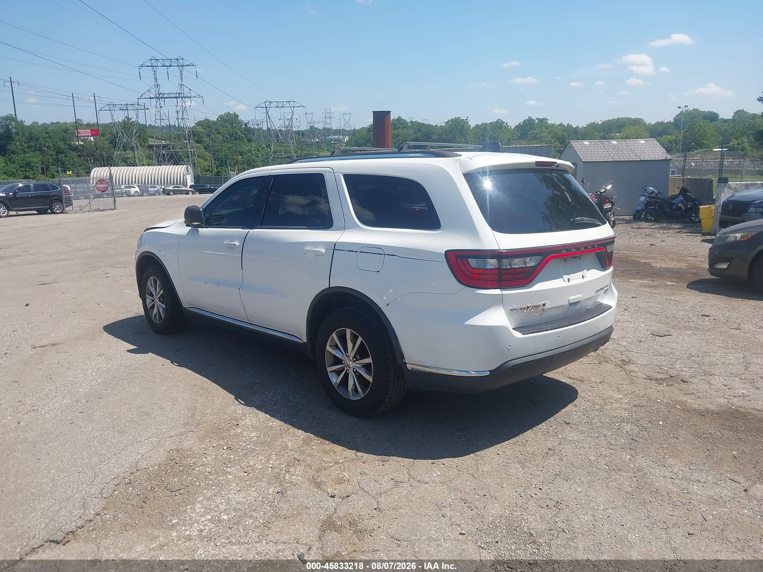 2014 Dodge Durango Limited White vin: 1C4RDJDGXEC449992