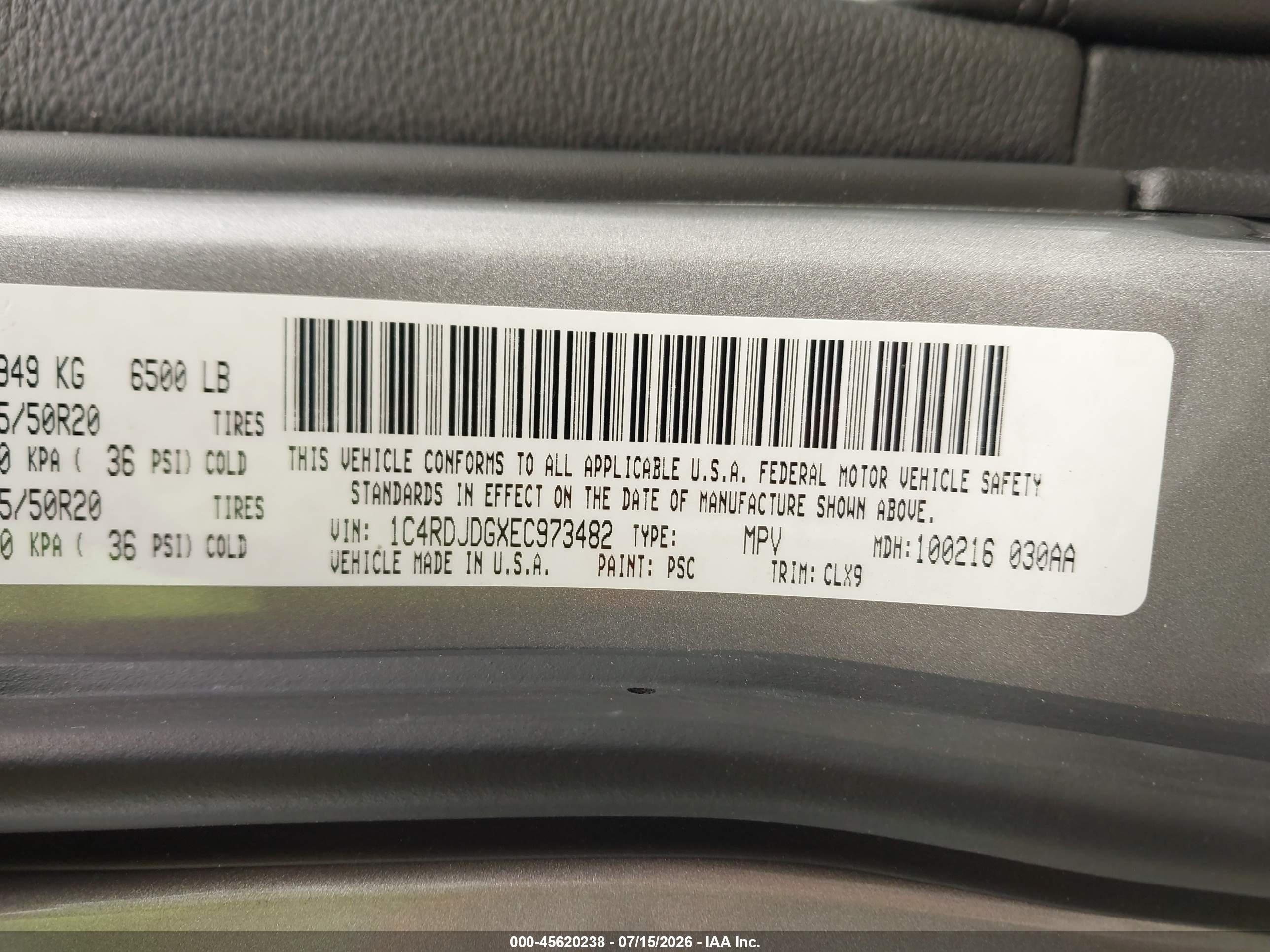 2014 Dodge Durango Limited Silver vin: 1C4RDJDGXEC973482