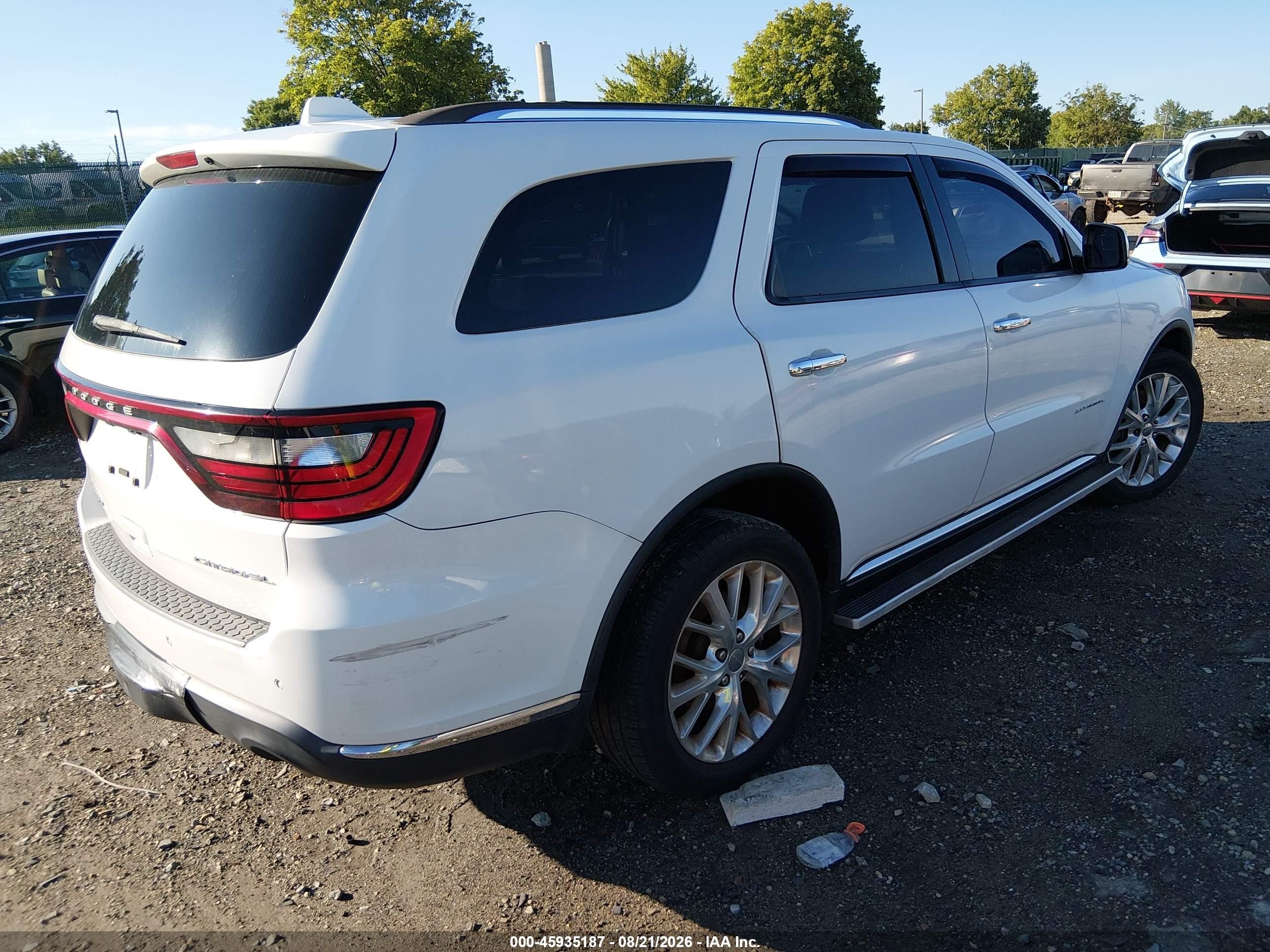 2015 Dodge Durango Citadel Белый vin: 1C4RDJEG3FC148223