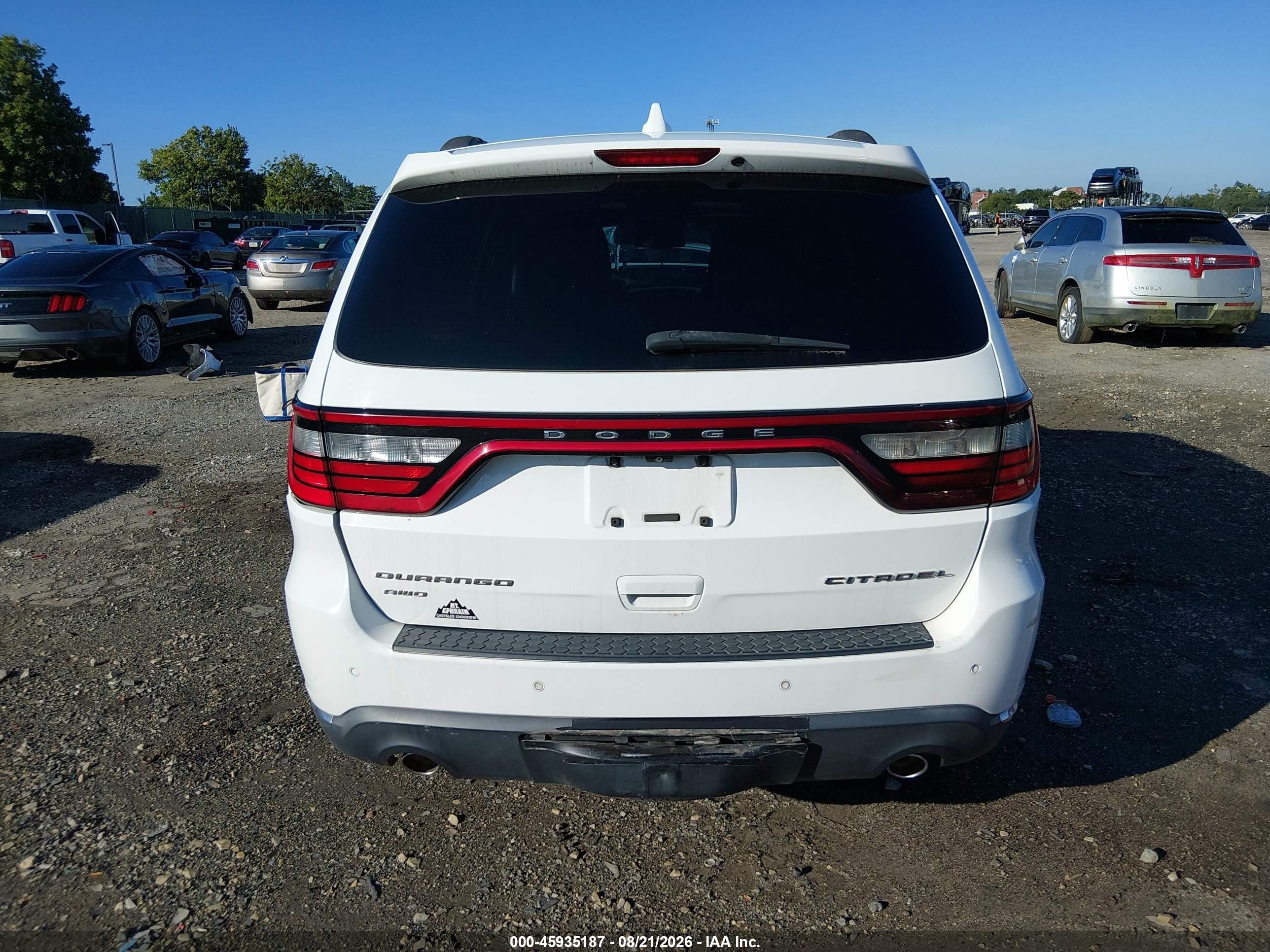 2015 Dodge Durango Citadel Белый vin: 1C4RDJEG3FC148223