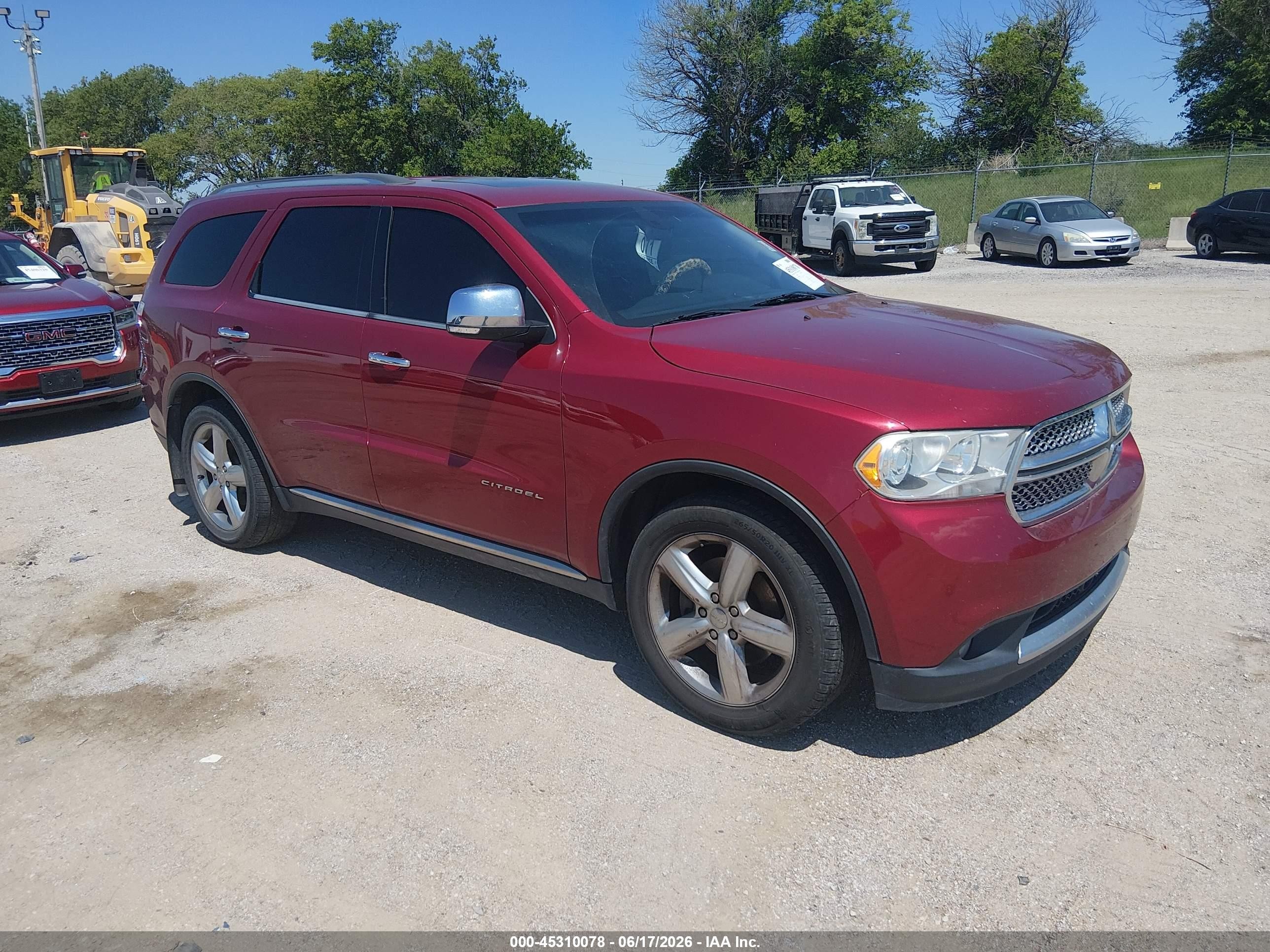 2013 Dodge Durango Citadel Red vin: 1C4RDJEG5DC666542
