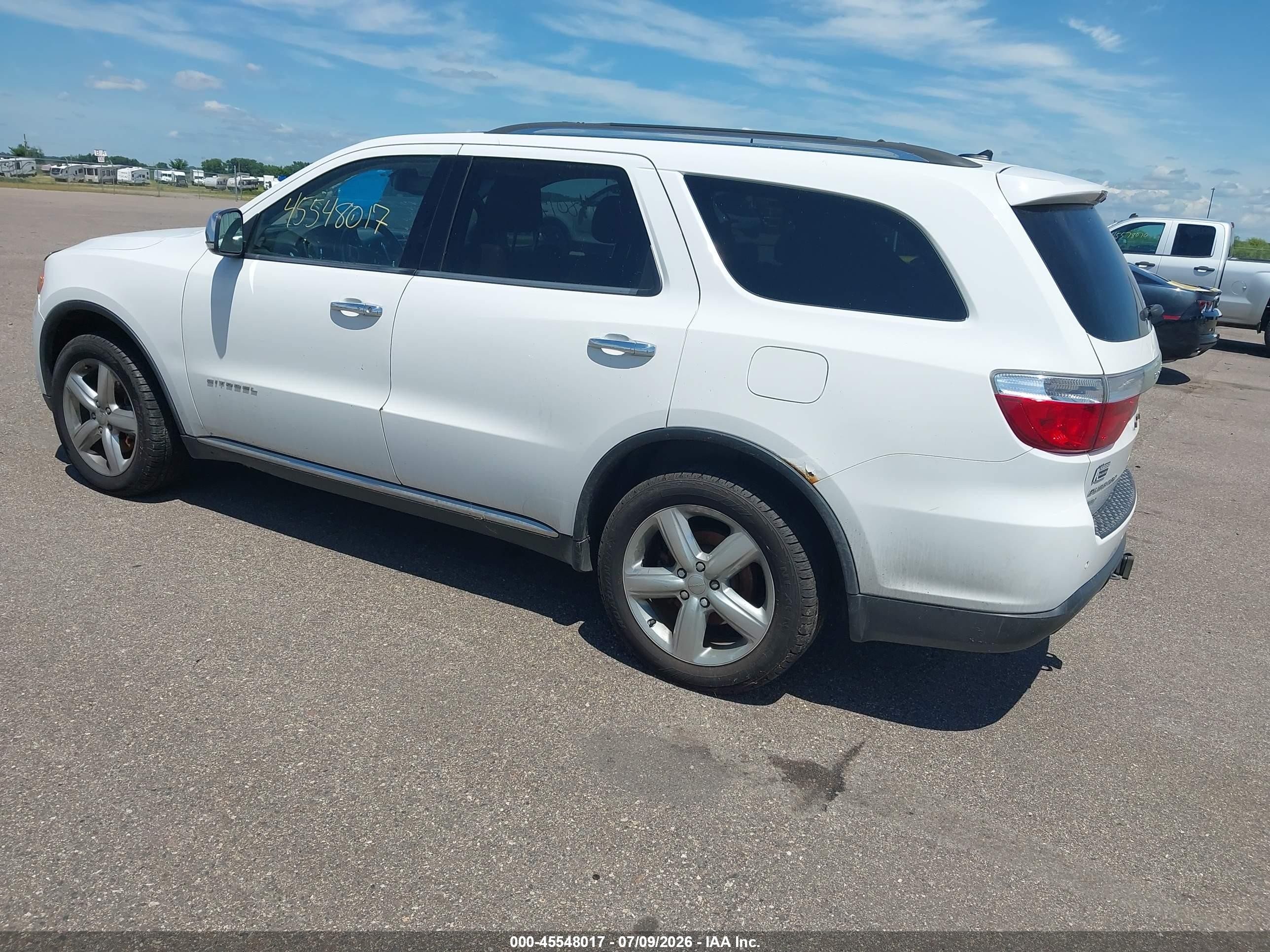 2013 Dodge Durango Citadel White vin: 1C4RDJEG5DC674995