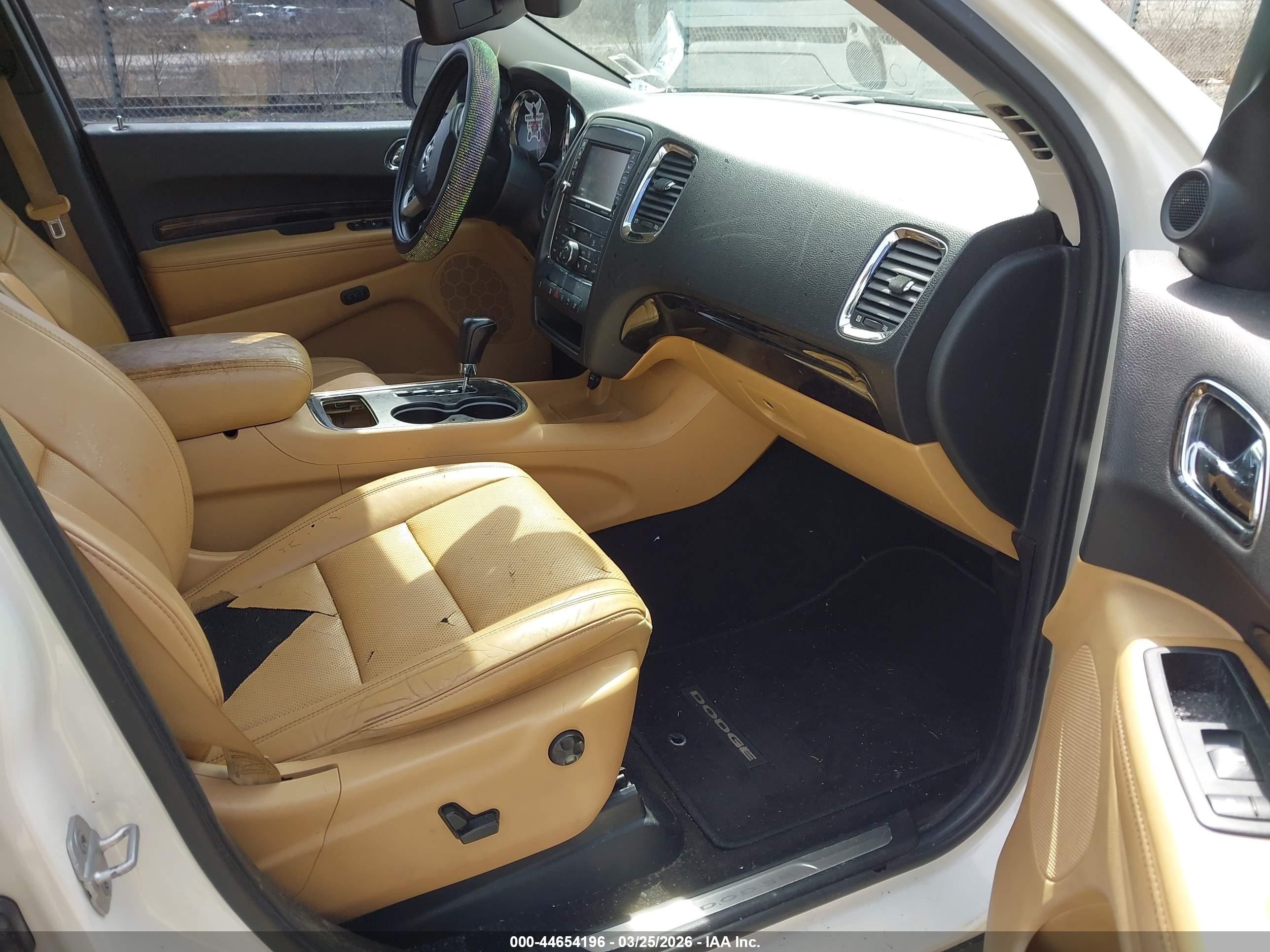 2012 Dodge Durango Citadel White vin: 1C4RDJEG8CC112796