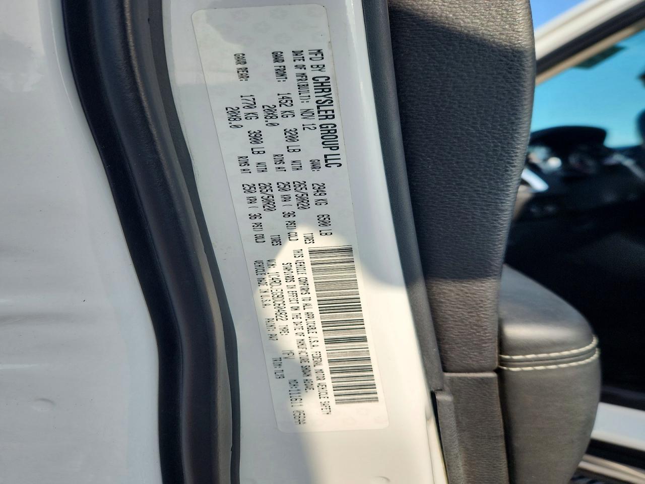 2013 Dodge Durango Citadel White vin: 1C4RDJEG9DC604822