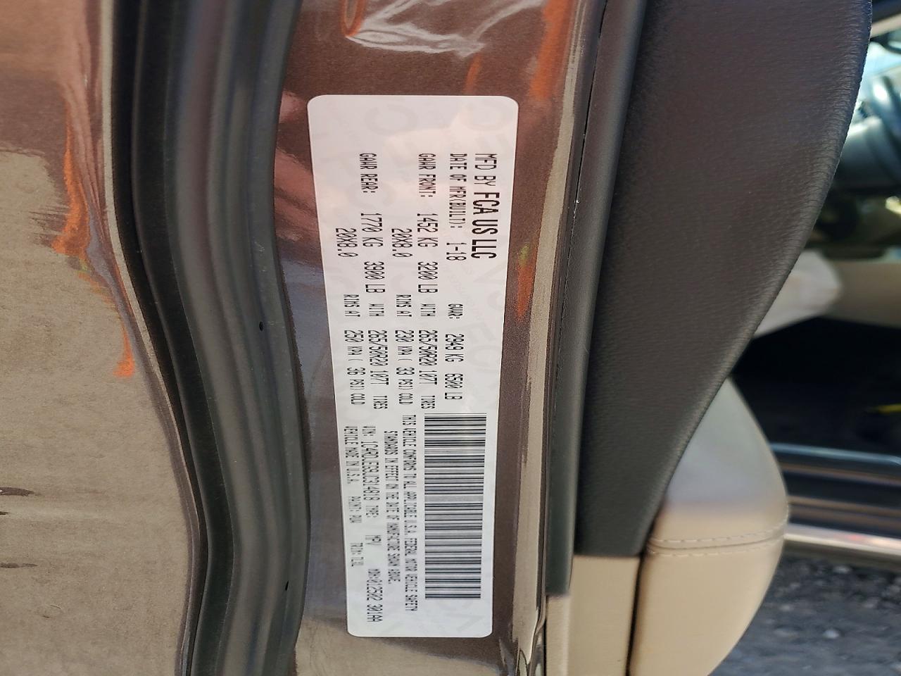 2018 Dodge Durango Citadel Brown vin: 1C4RDJEG9JC314818