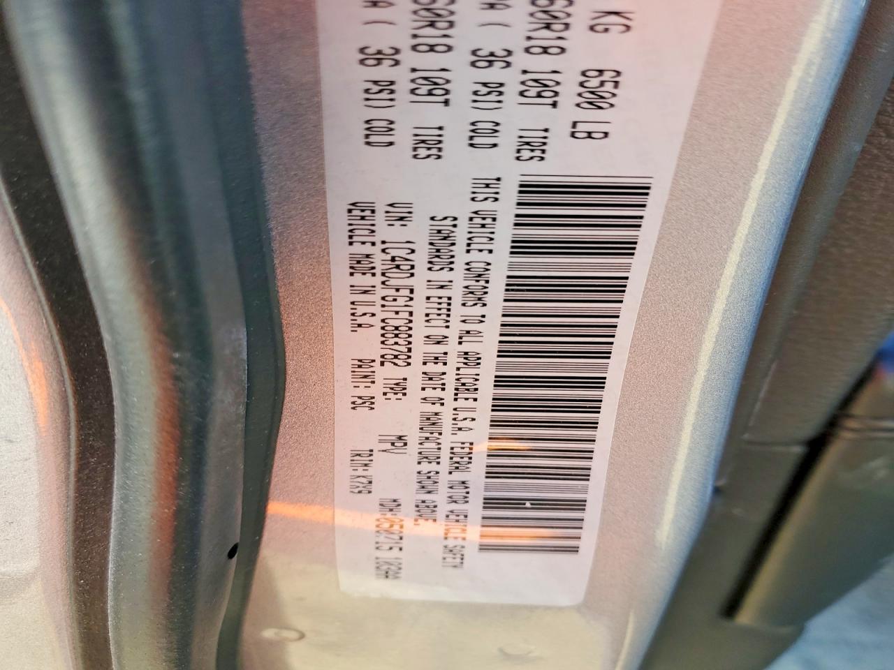 2015 Dodge Durango Ssv Silver vin: 1C4RDJFG1FC883782