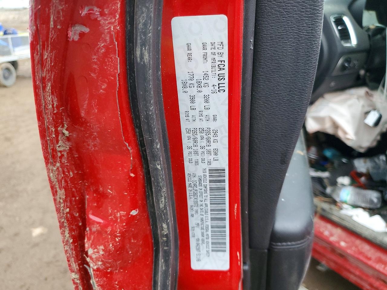 2016 Dodge Durango Ssv Red vin: 1C4RDJFG8GC419972