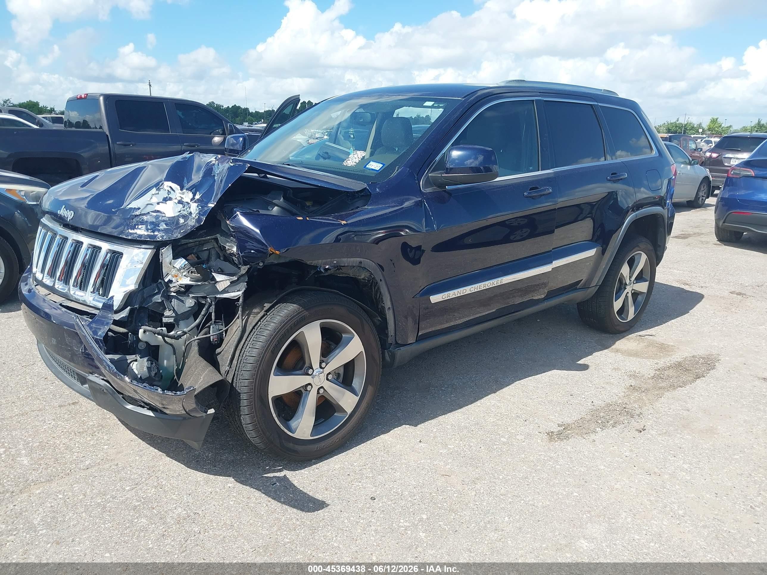 2012 Jeep Grand Cherokee Laredo Black vin: 1C4RJEAG0CC258728