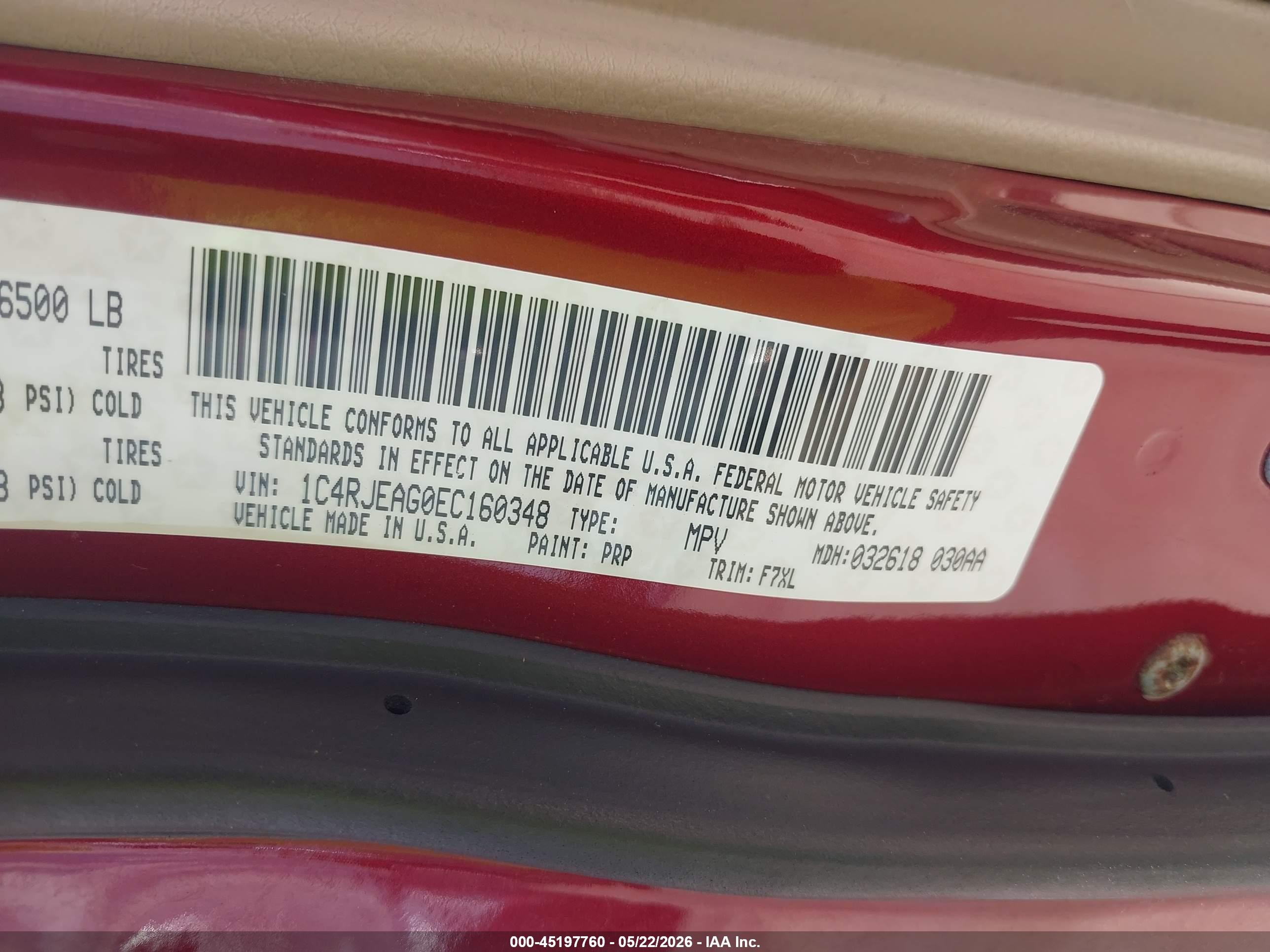 2014 Jeep Grand Cherokee Laredo Red vin: 1C4RJEAG0EC160348