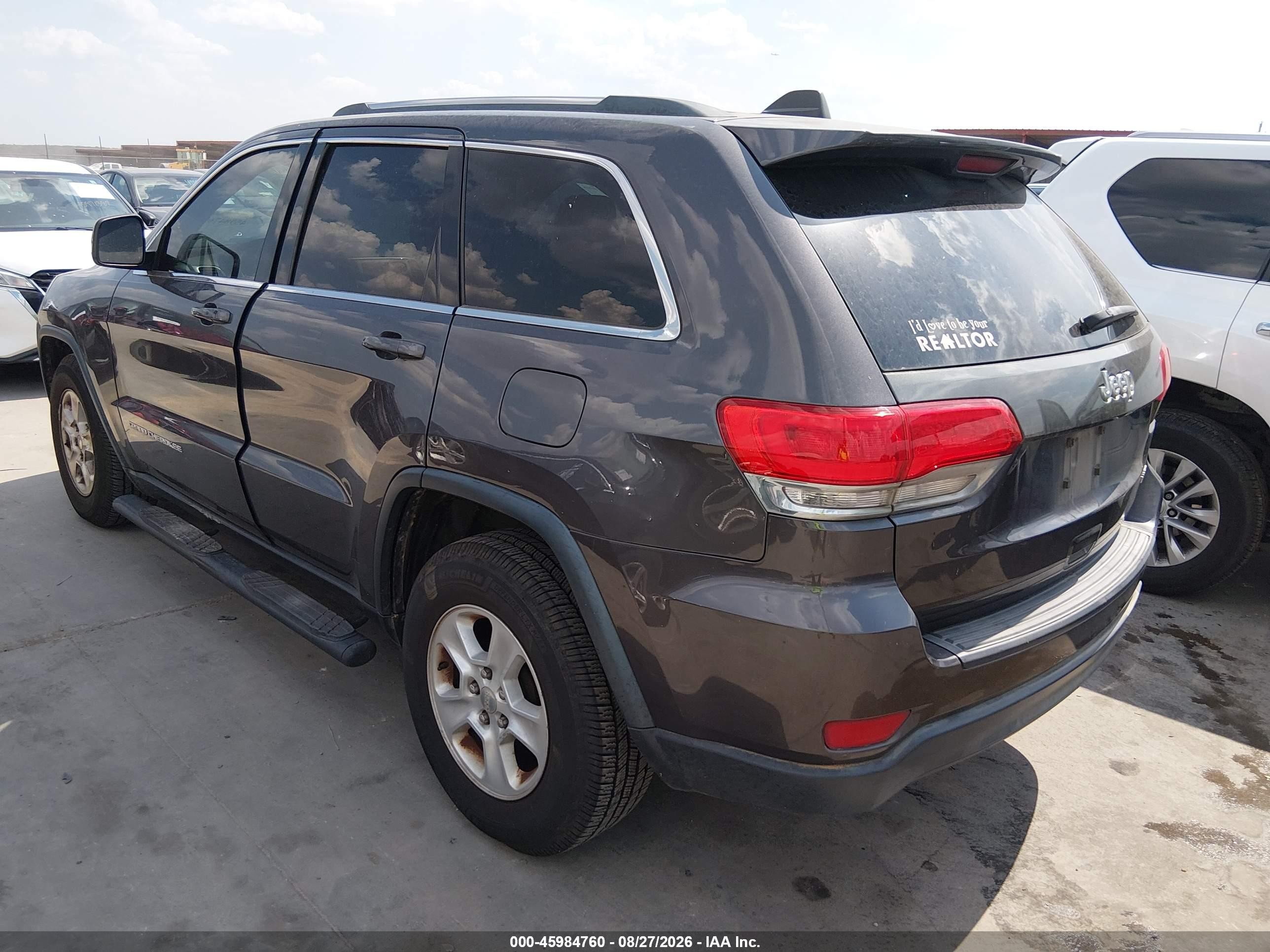 2015 Jeep Grand Cherokee Laredo Gray vin: 1C4RJEAG0FC957314