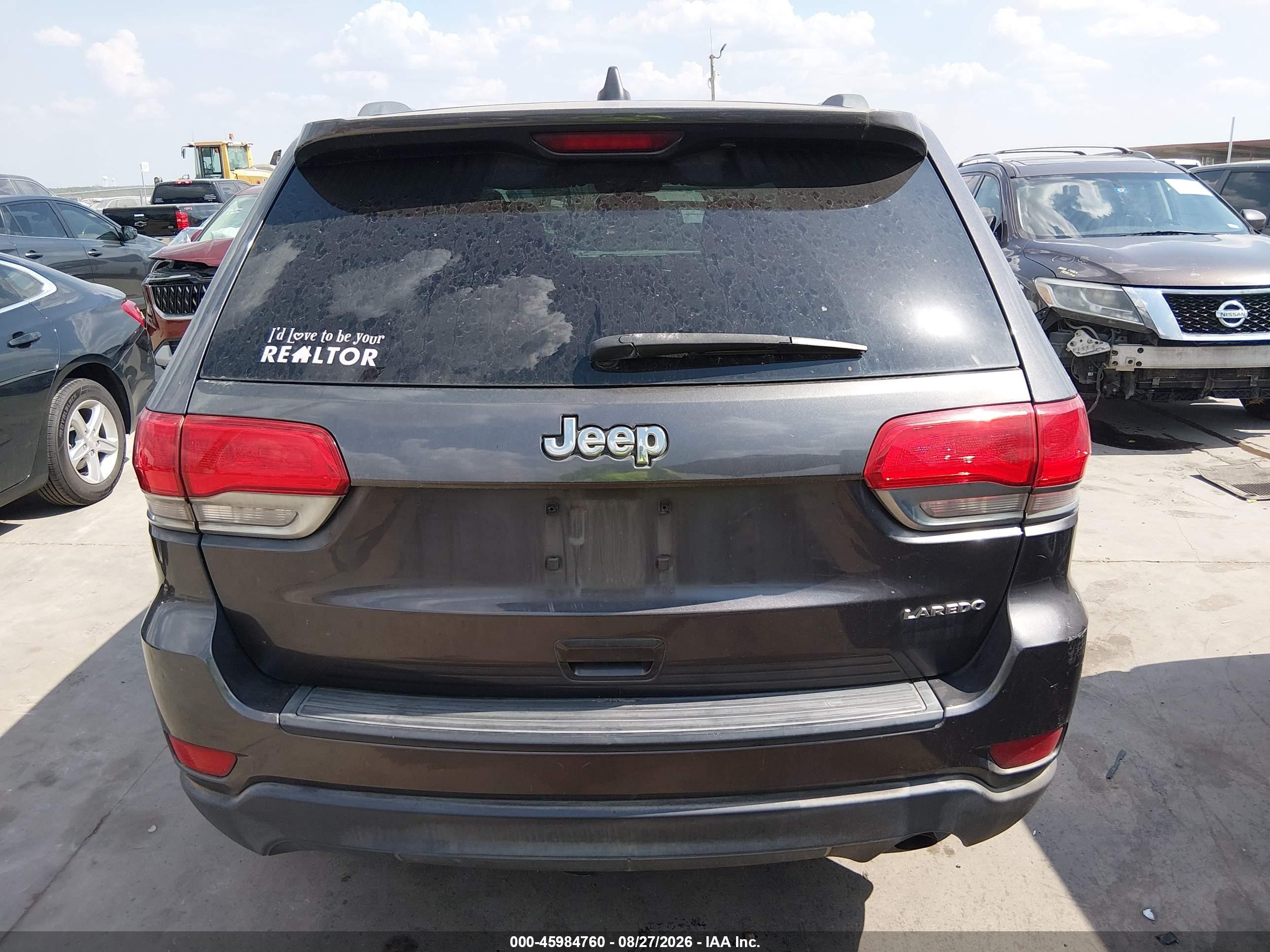 2015 Jeep Grand Cherokee Laredo Gray vin: 1C4RJEAG0FC957314