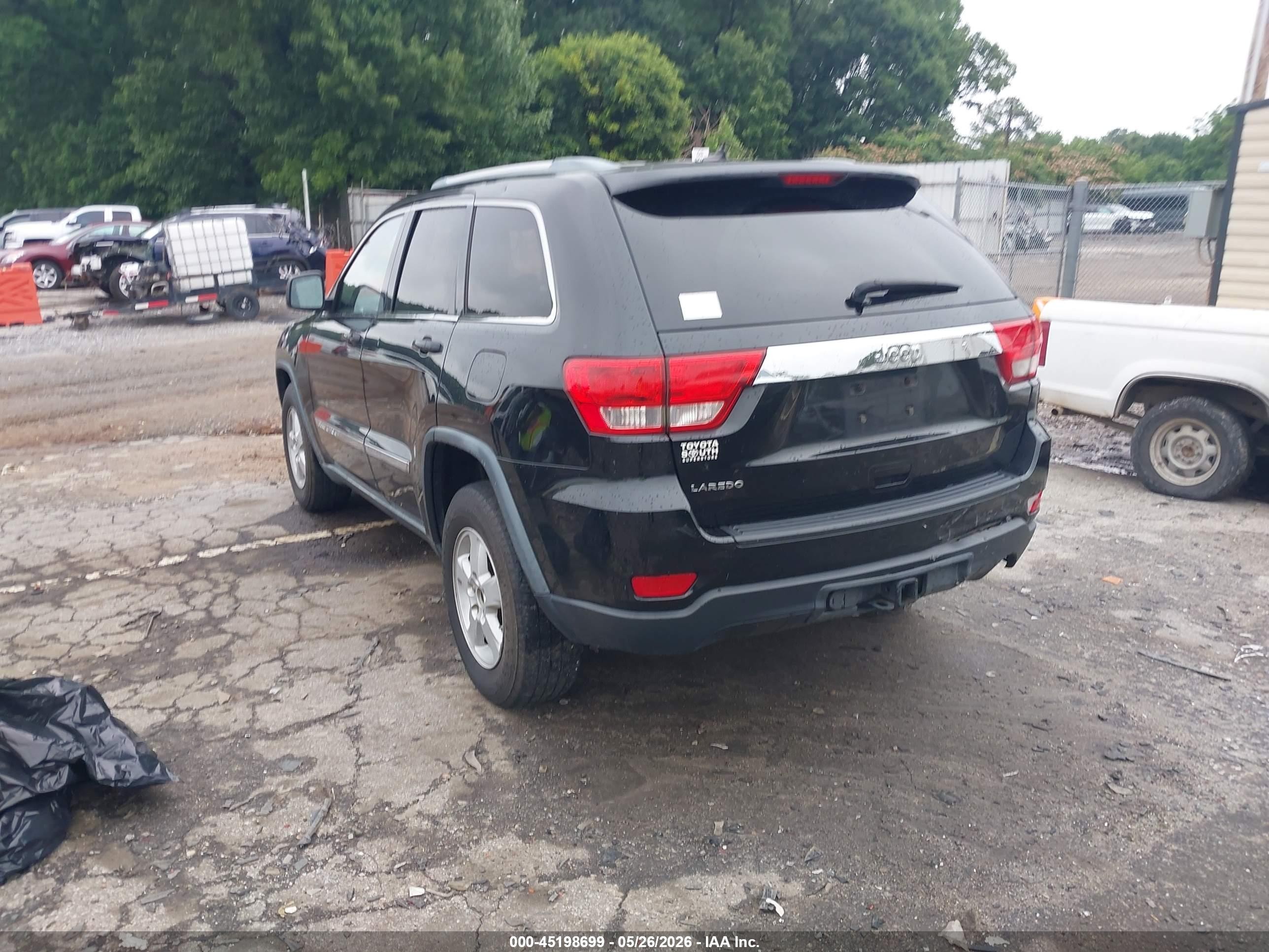 2012 Jeep Grand Cherokee Laredo Black vin: 1C4RJEAG1CC236186