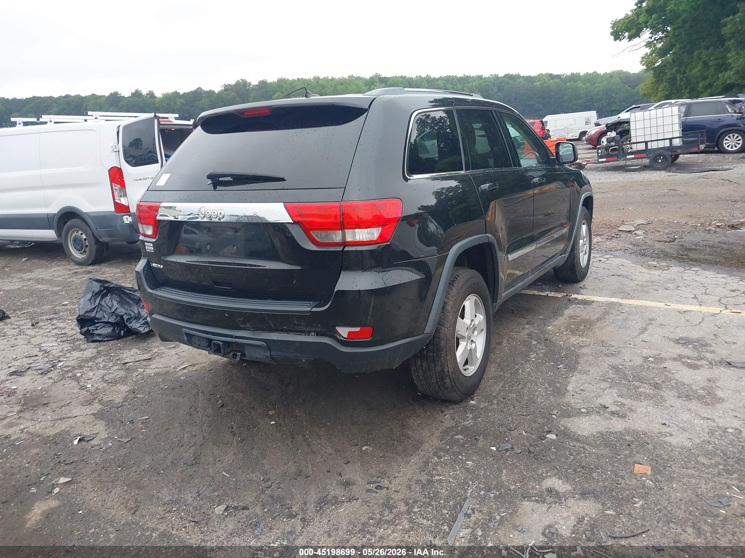 2012 Jeep Grand Cherokee Laredo Black vin: 1C4RJEAG1CC236186