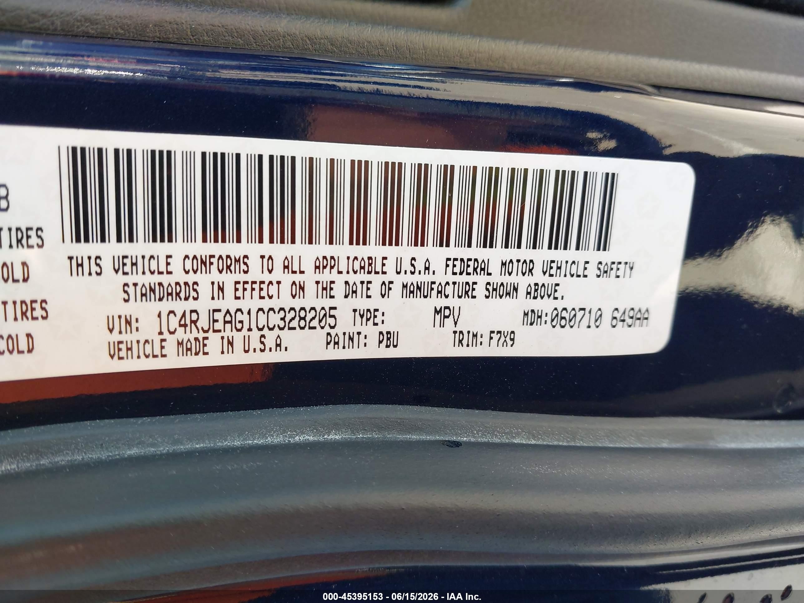 2012 Jeep Grand Cherokee Laredo Blue vin: 1C4RJEAG1CC328205