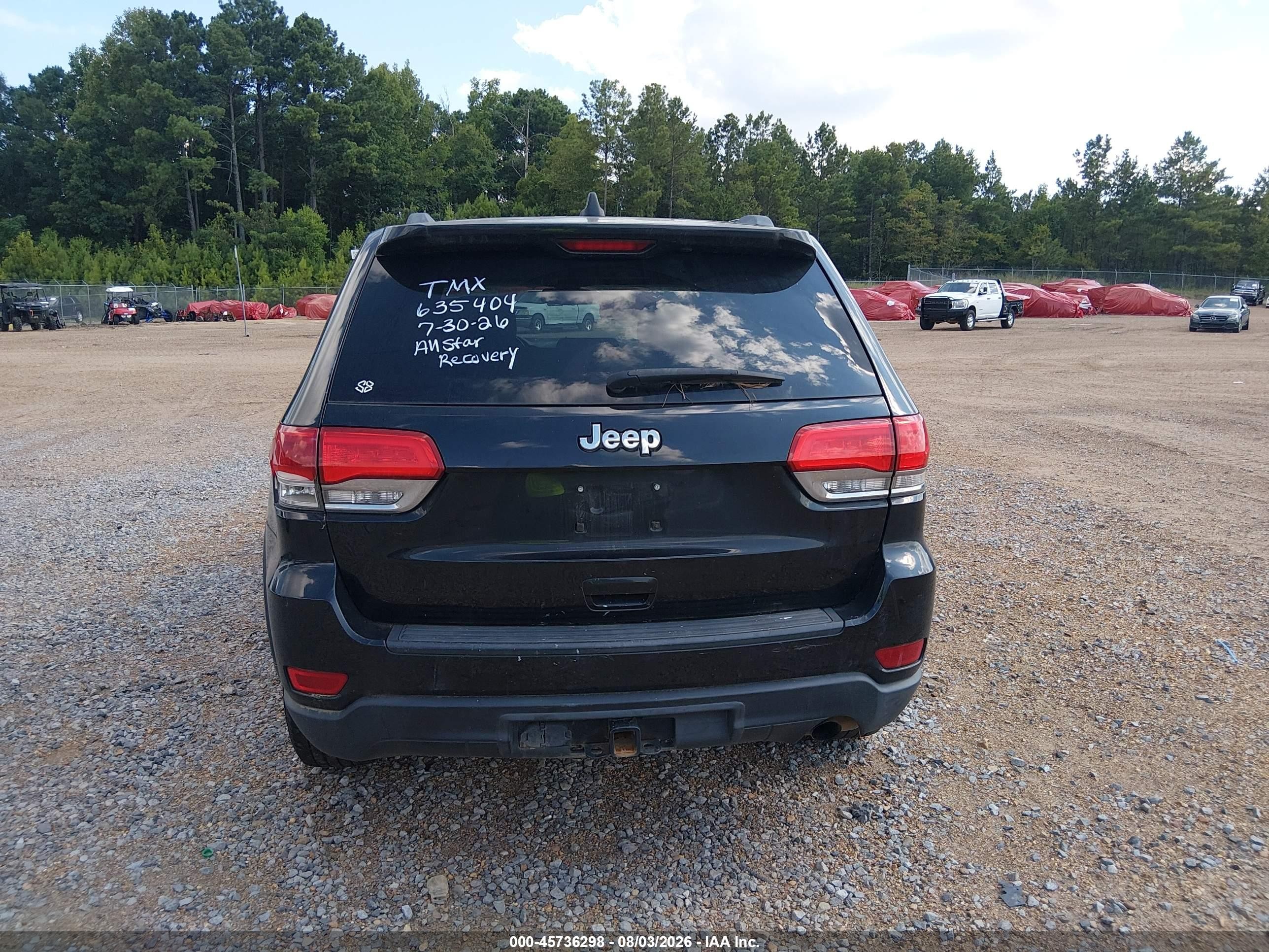 2015 Jeep Grand Cherokee Laredo Black vin: 1C4RJEAG2FC635404