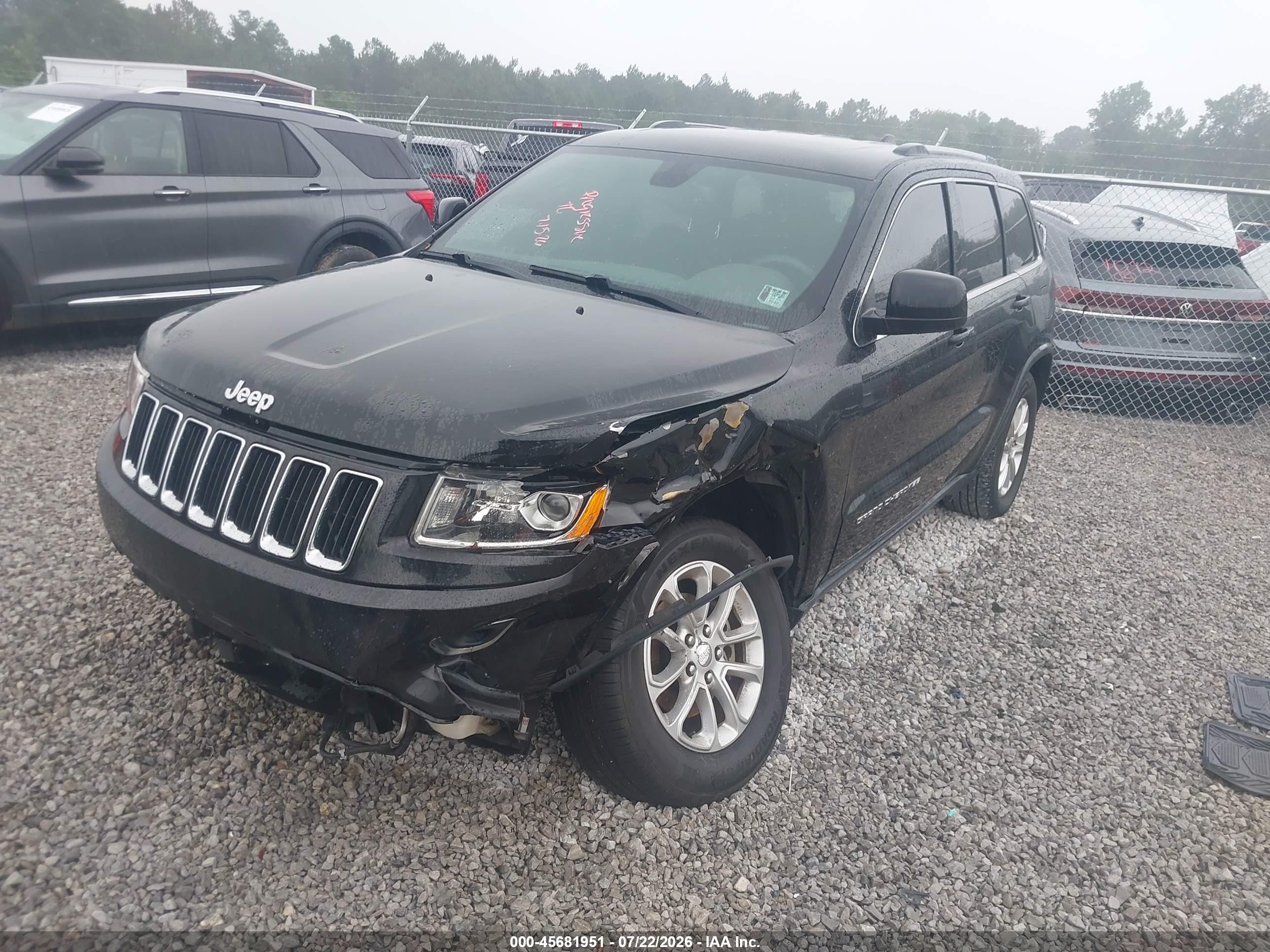 2015 Jeep Grand Cherokee Laredo Black vin: 1C4RJEAG2FC653983