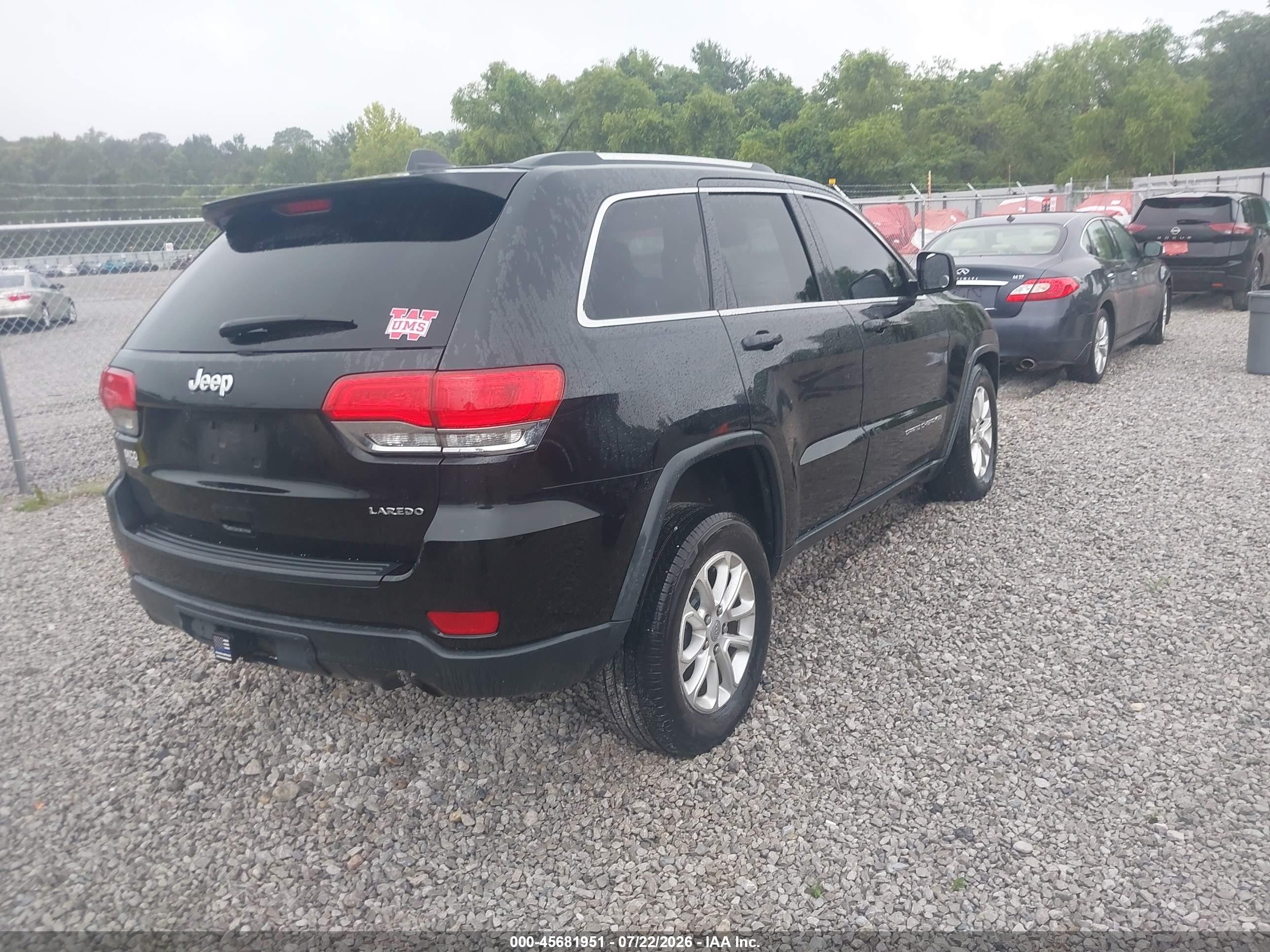 2015 Jeep Grand Cherokee Laredo Black vin: 1C4RJEAG2FC653983