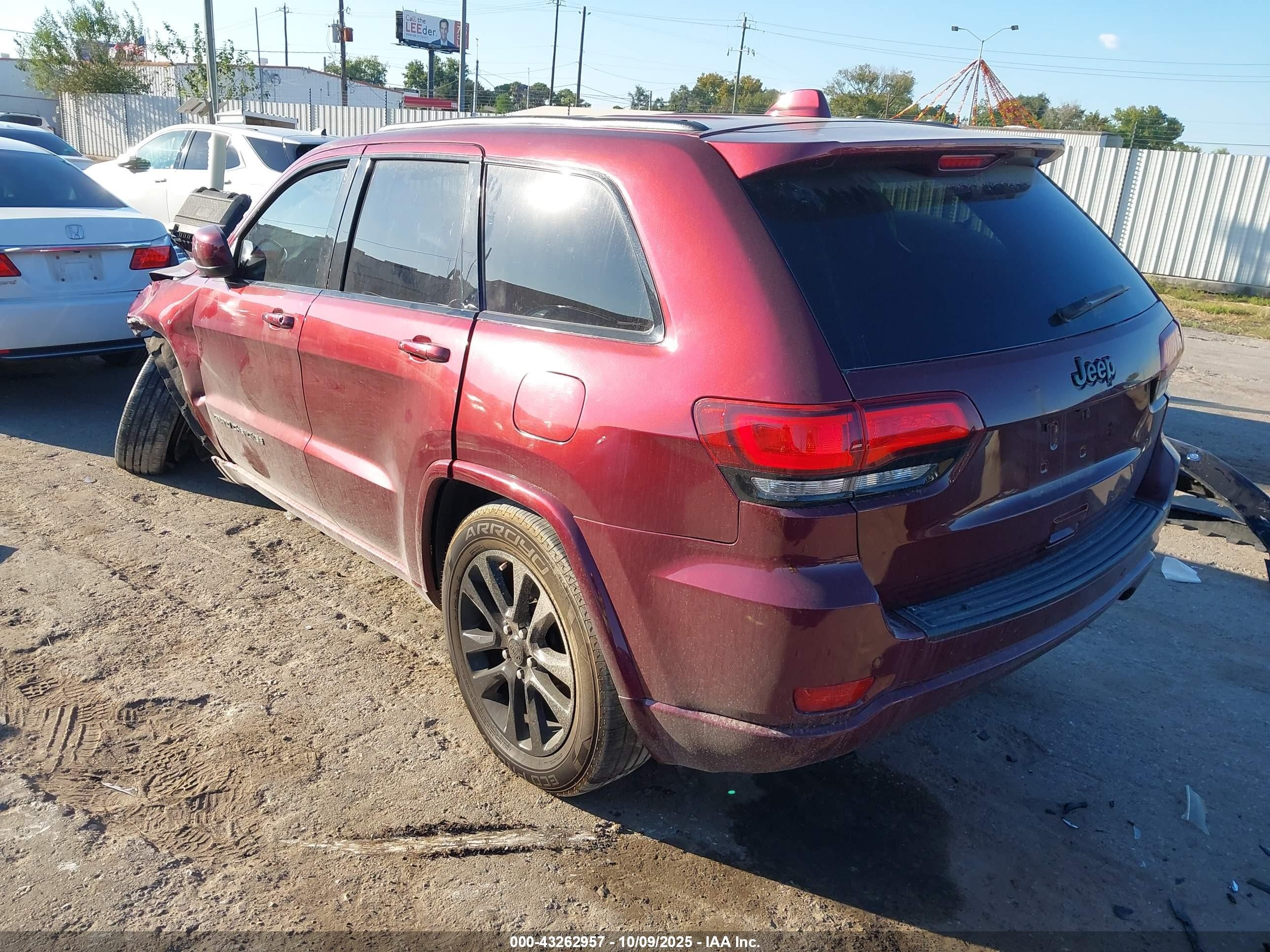 2019 Jeep Grand Cherokee Altitude 4x2 Red vin: 1C4RJEAG2KC839260