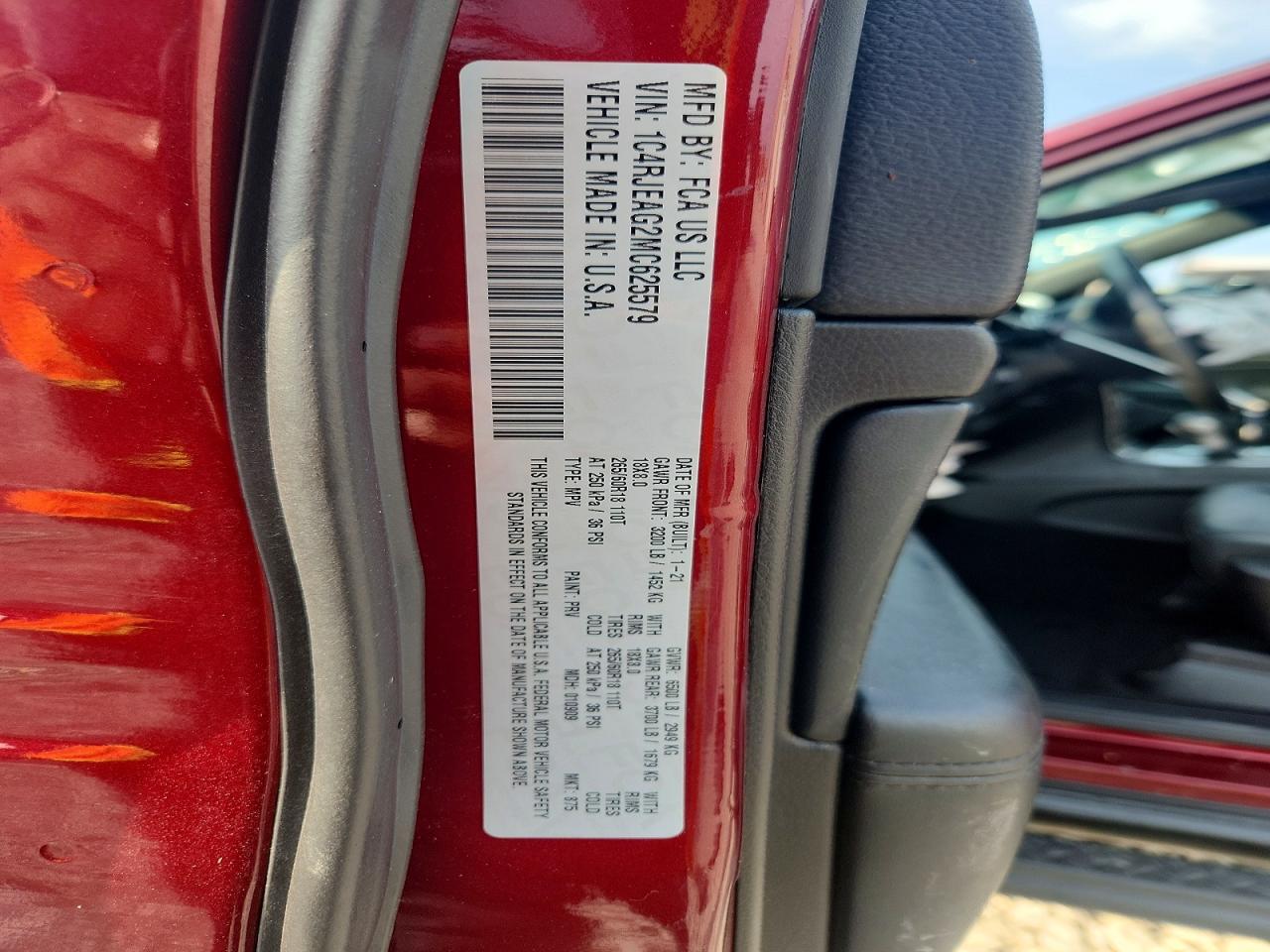 2021 Jeep Grand Cherokee Laredo Burgundy vin: 1C4RJEAG2MC625579