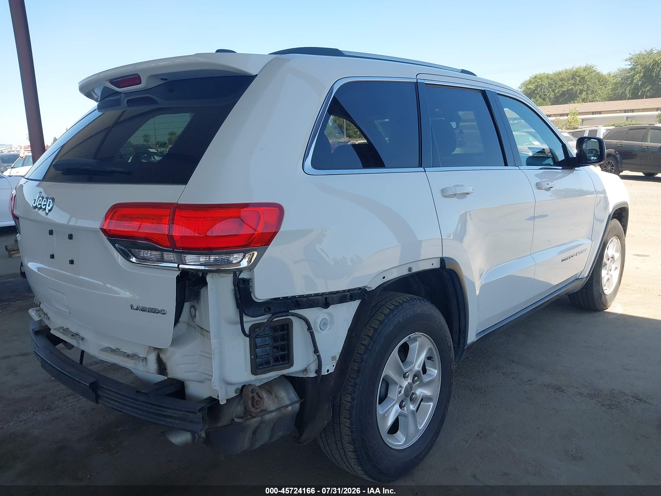 2014 Jeep Grand Cherokee Laredo White vin: 1C4RJEAG3EC120166
