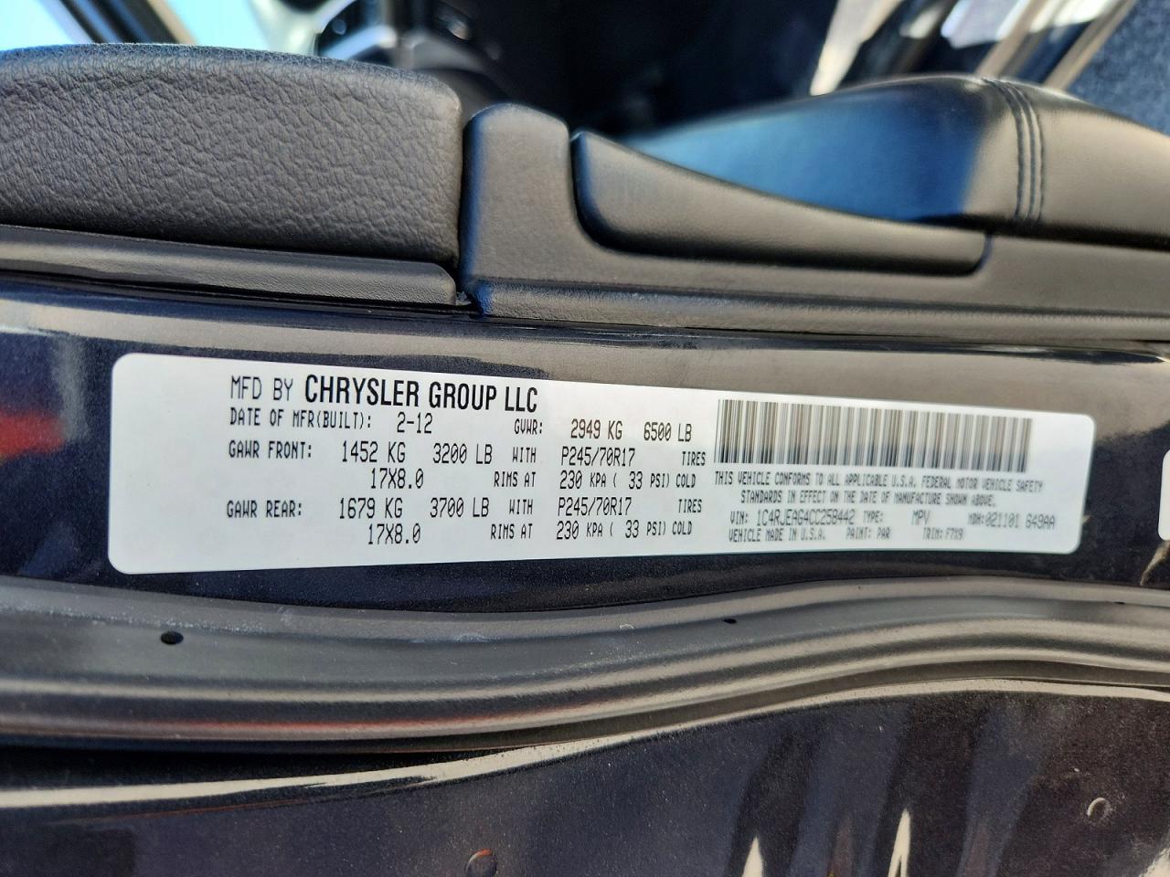 2012 Jeep Grand Cherokee Laredo Charcoal vin: 1C4RJEAG4CC258442