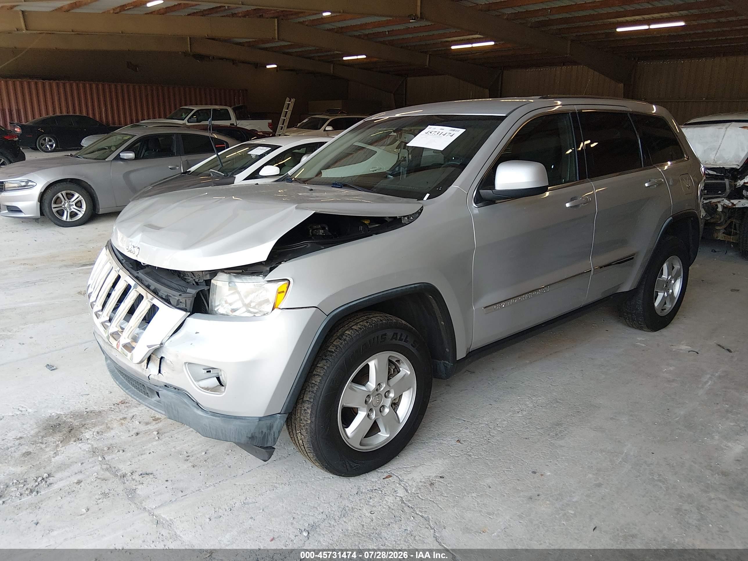 2013 Jeep Grand Cherokee Laredo Silver vin: 1C4RJEAG4DC549816