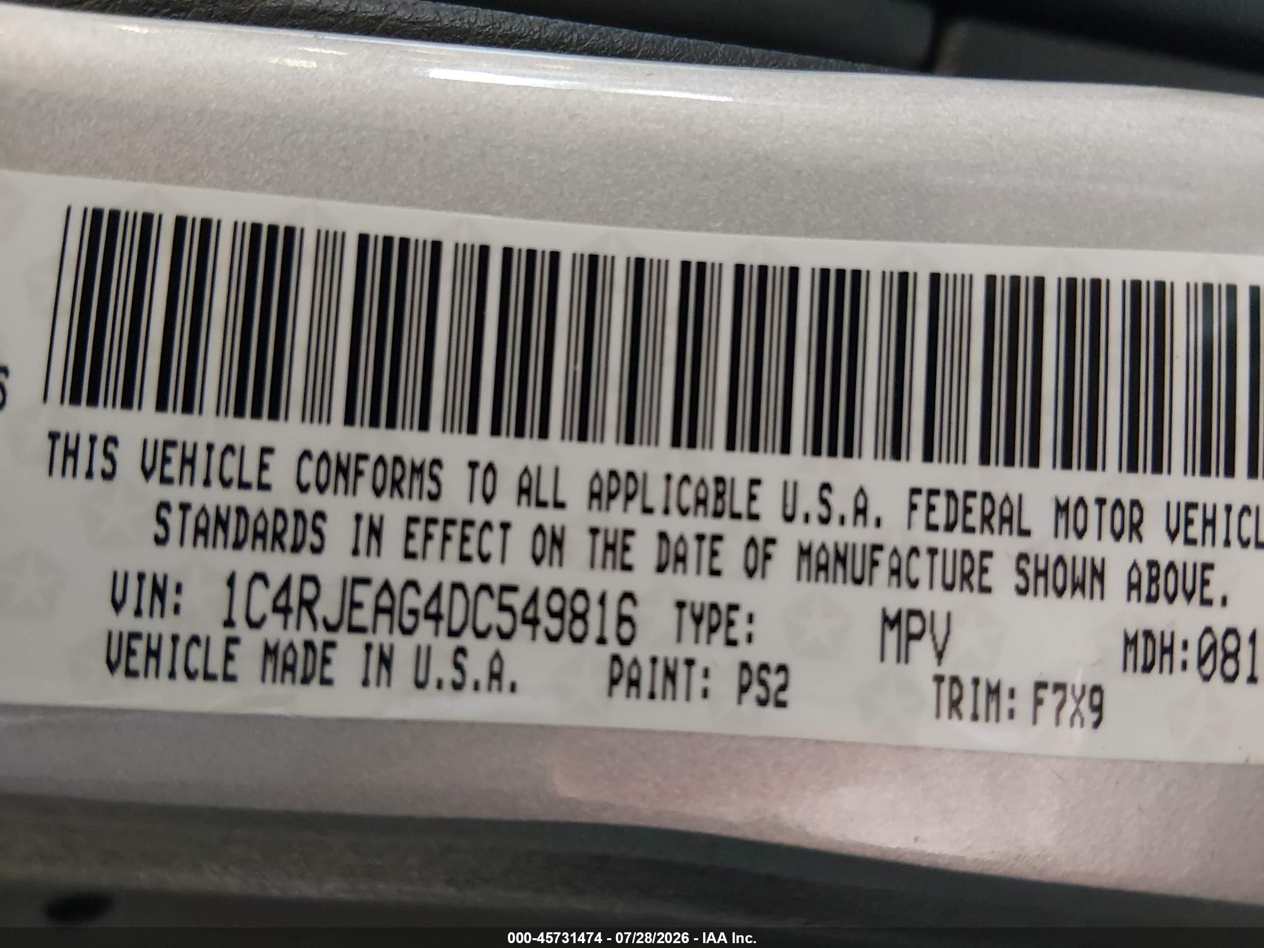 2013 Jeep Grand Cherokee Laredo Silver vin: 1C4RJEAG4DC549816