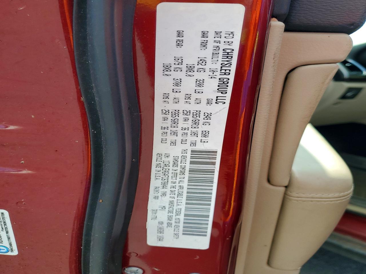 2015 Jeep Grand Cherokee Laredo Maroon vin: 1C4RJEAG4FC678044