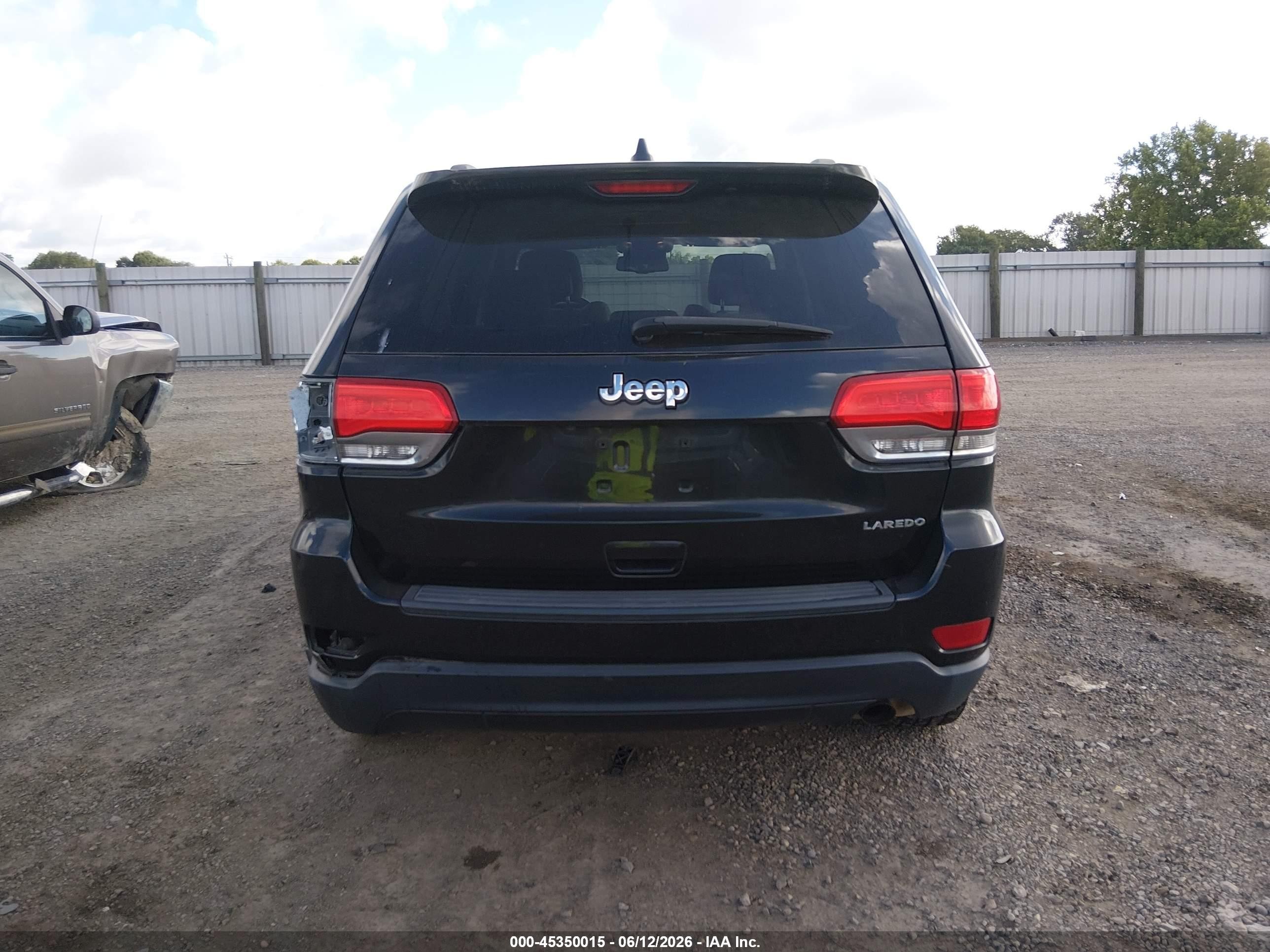 2015 Jeep Grand Cherokee Laredo Black vin: 1C4RJEAG4FC727811