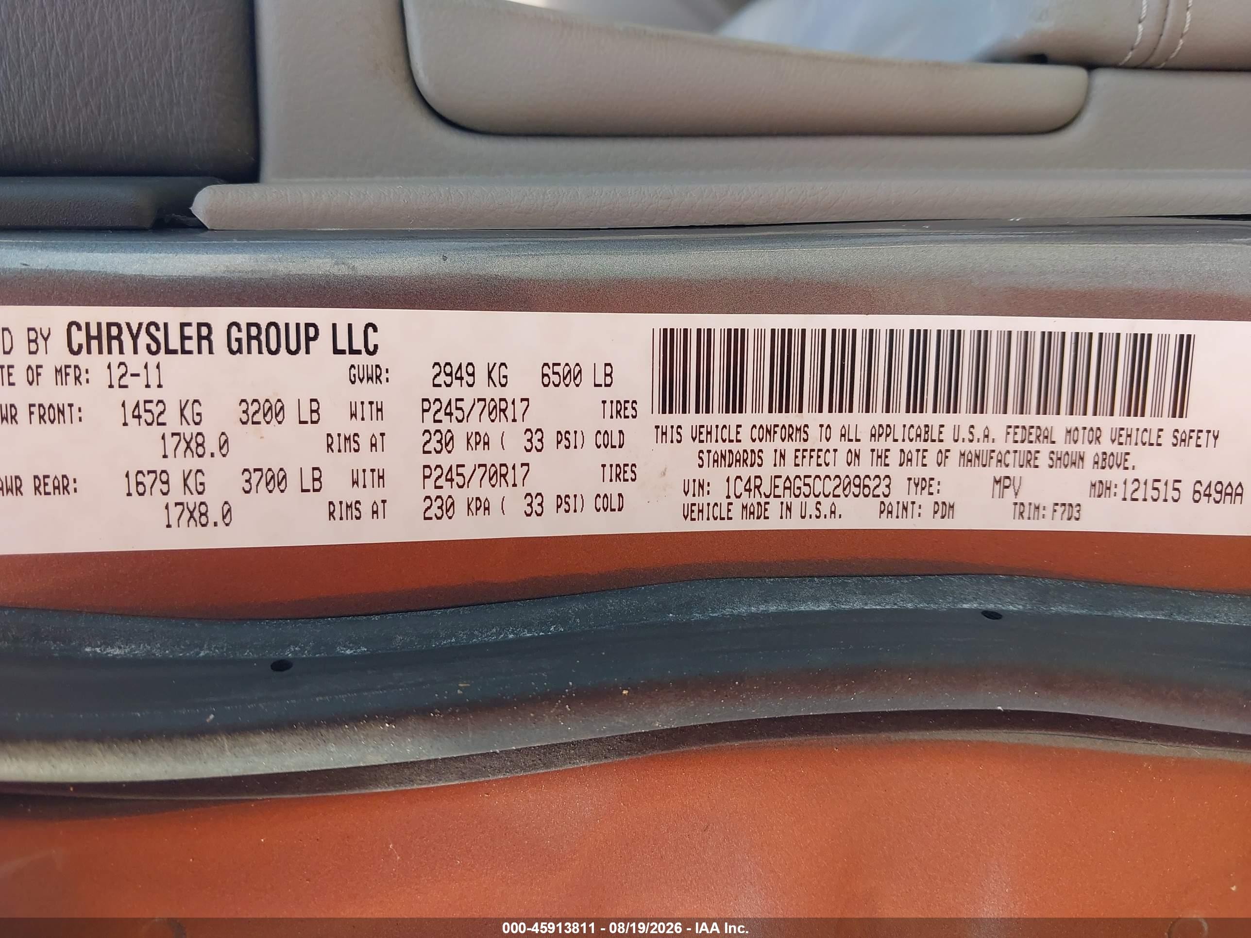 2012 Jeep Grand Cherokee Laredo Gray vin: 1C4RJEAG5CC209623