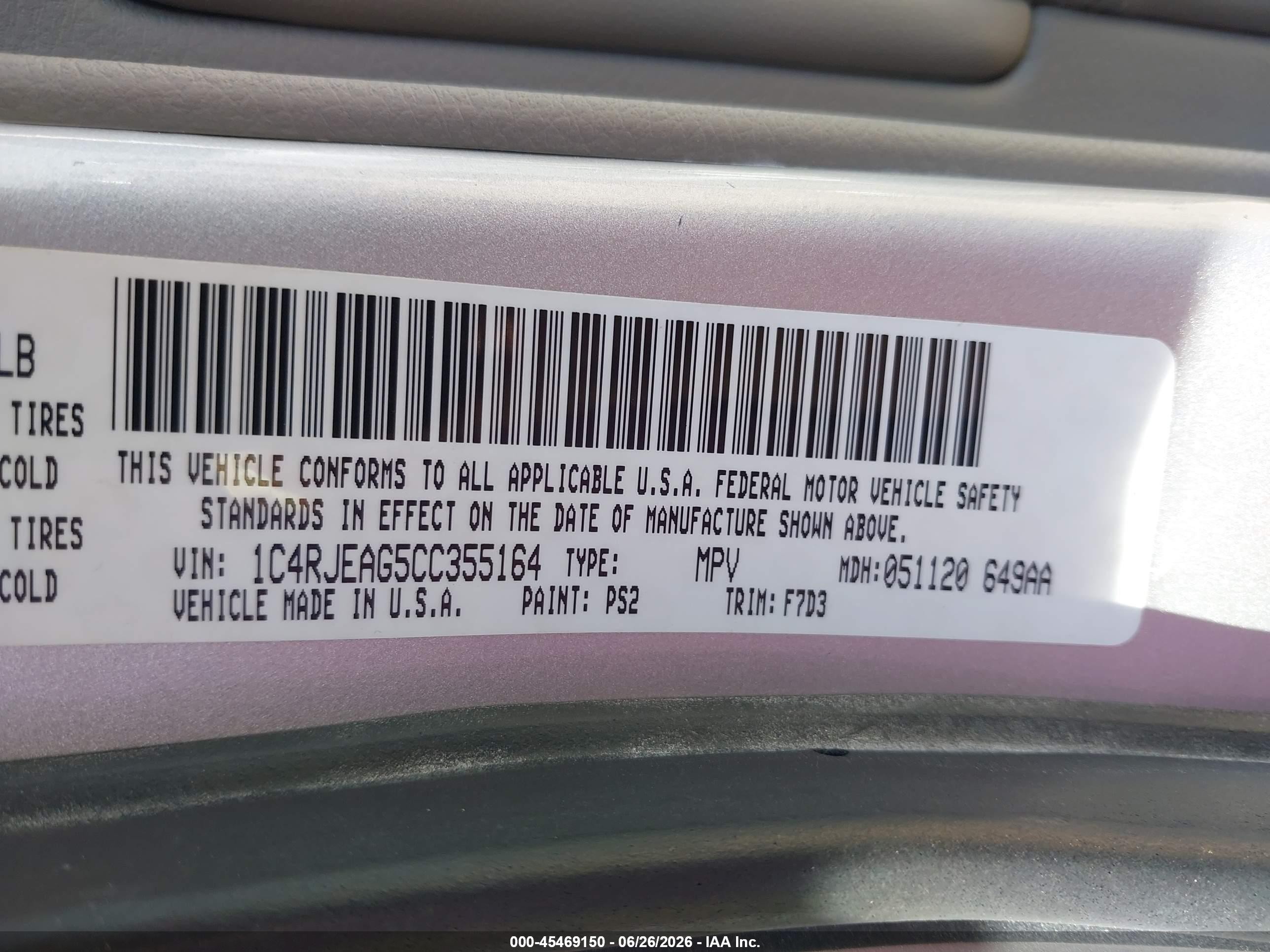 2012 Jeep Grand Cherokee Laredo Silver vin: 1C4RJEAG5CC355164