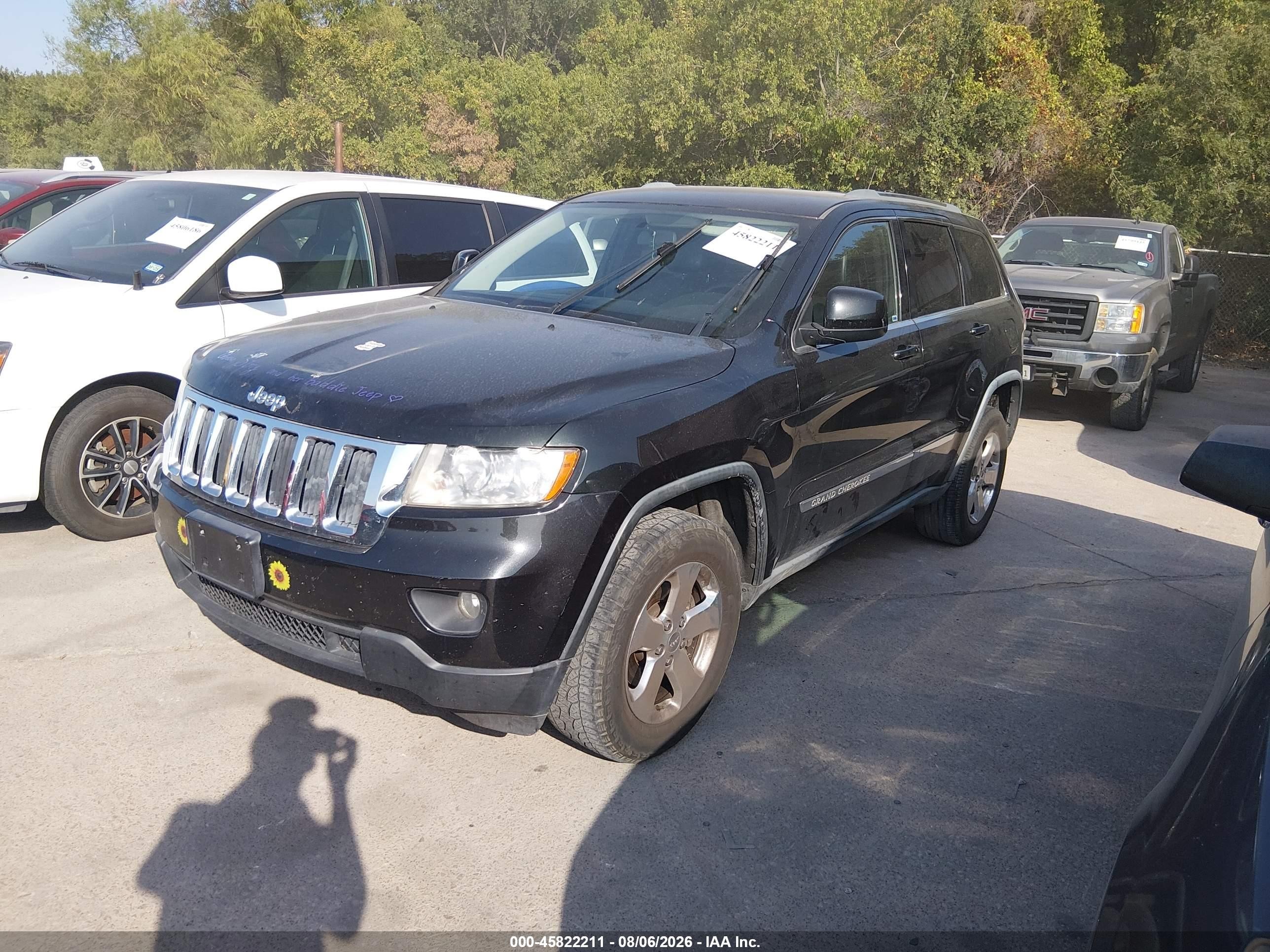 2012 Jeep Grand Cherokee Laredo Black vin: 1C4RJEAG6CC185977