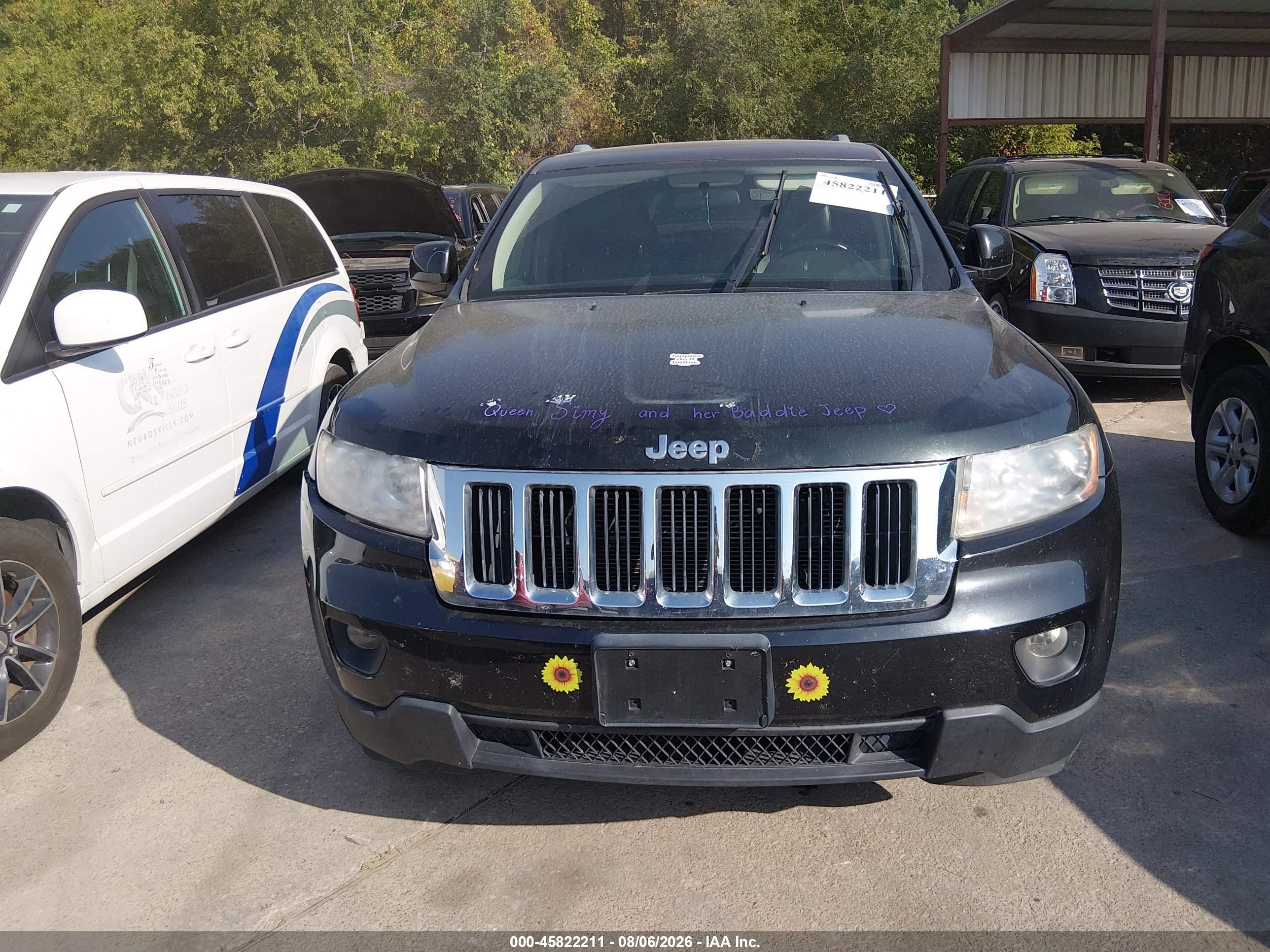 2012 Jeep Grand Cherokee Laredo Black vin: 1C4RJEAG6CC185977