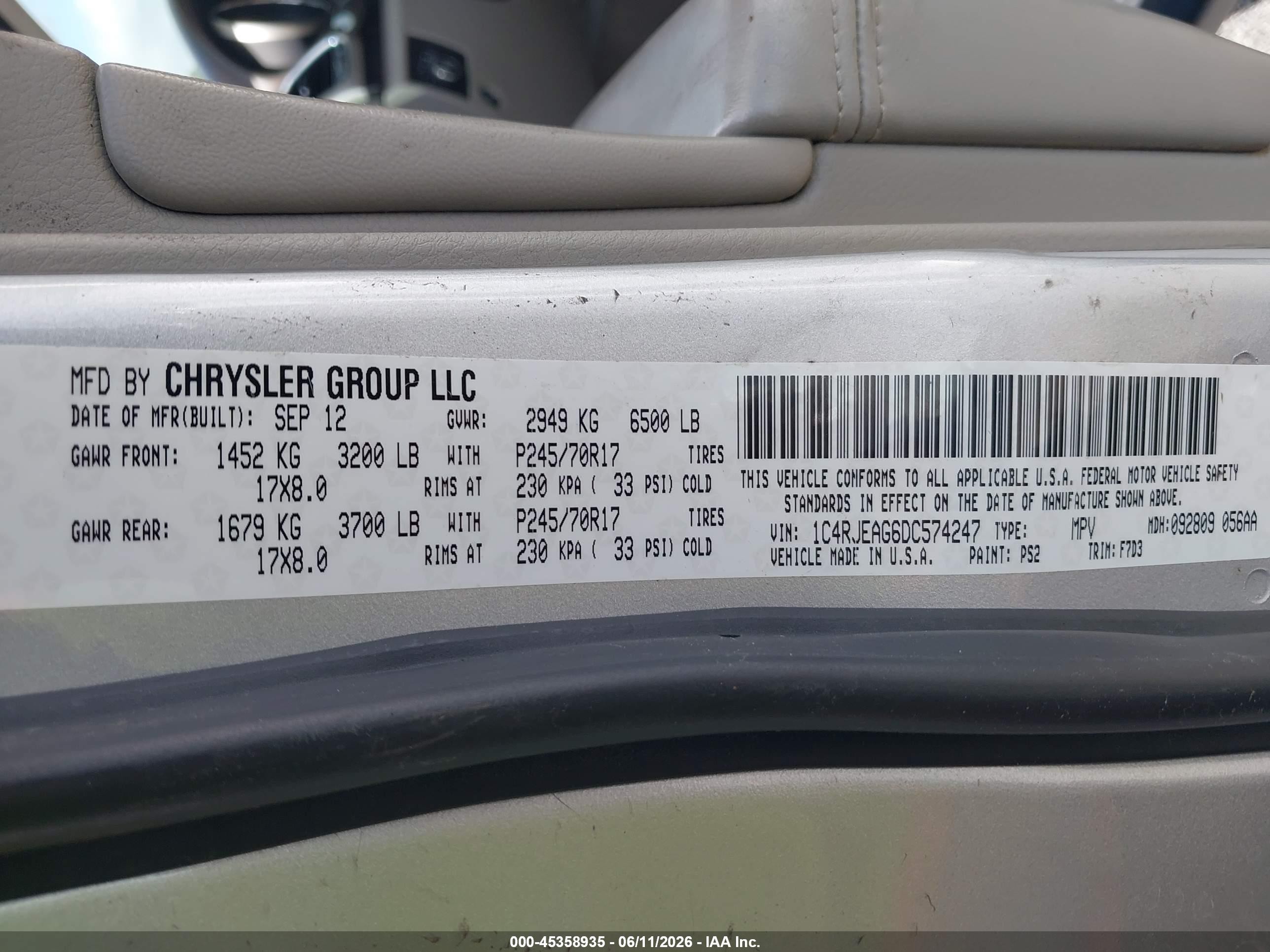 2013 Jeep Grand Cherokee Laredo Серебряный vin: 1C4RJEAG6DC574247