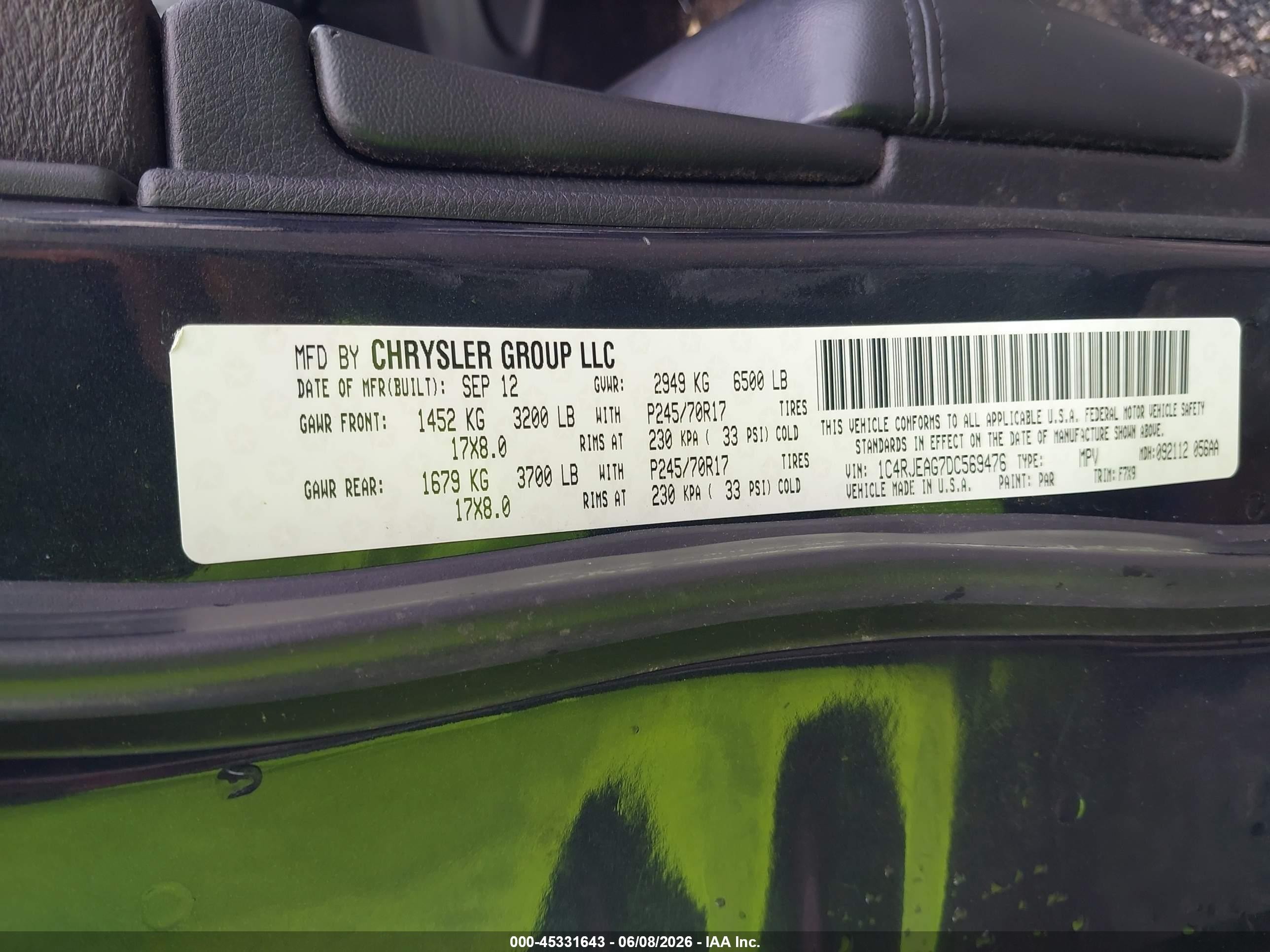 2013 Jeep Grand Cherokee Laredo Navy vin: 1C4RJEAG7DC569476