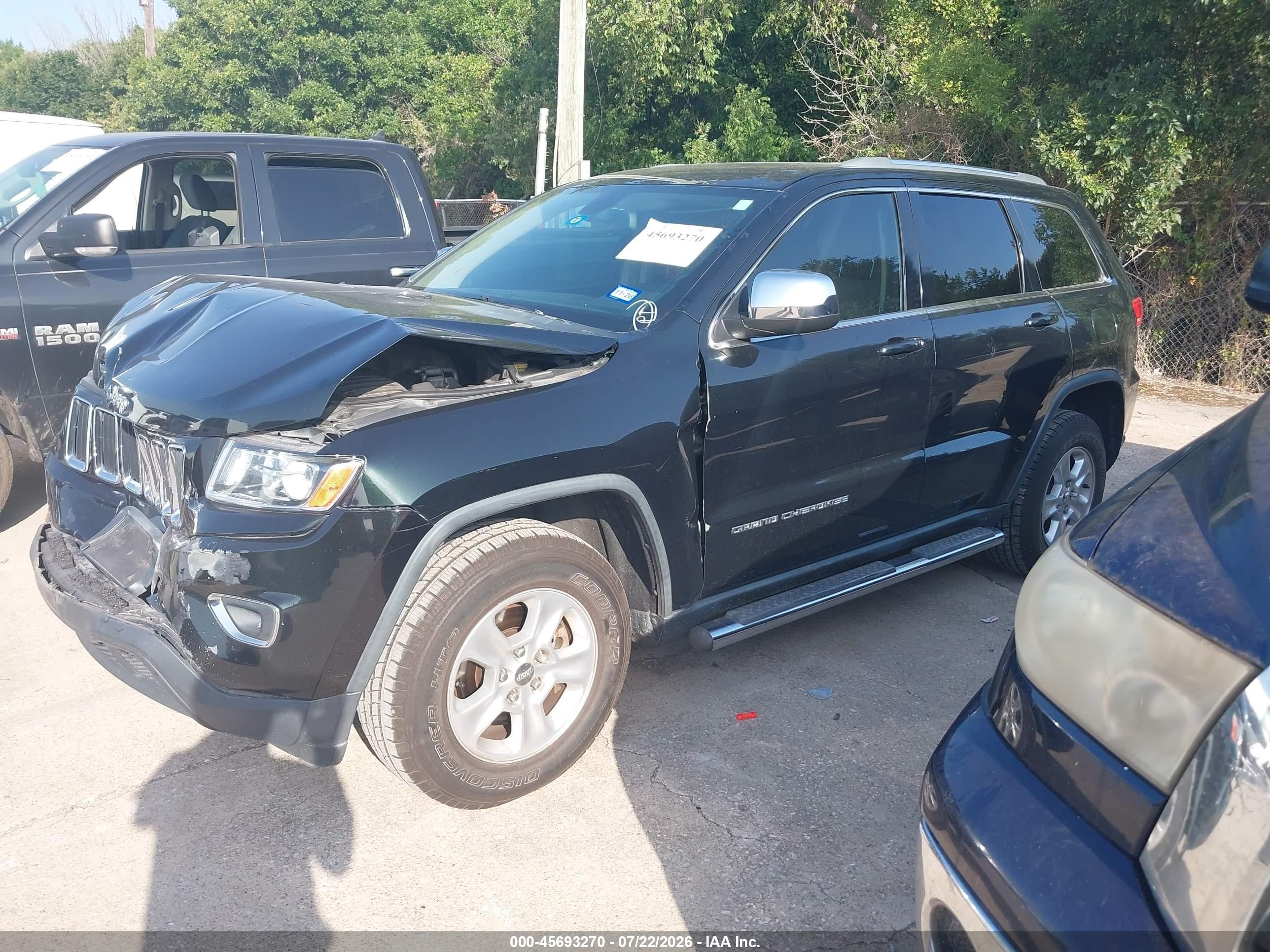 2014 Jeep Grand Cherokee Laredo Black vin: 1C4RJEAG7EC213532