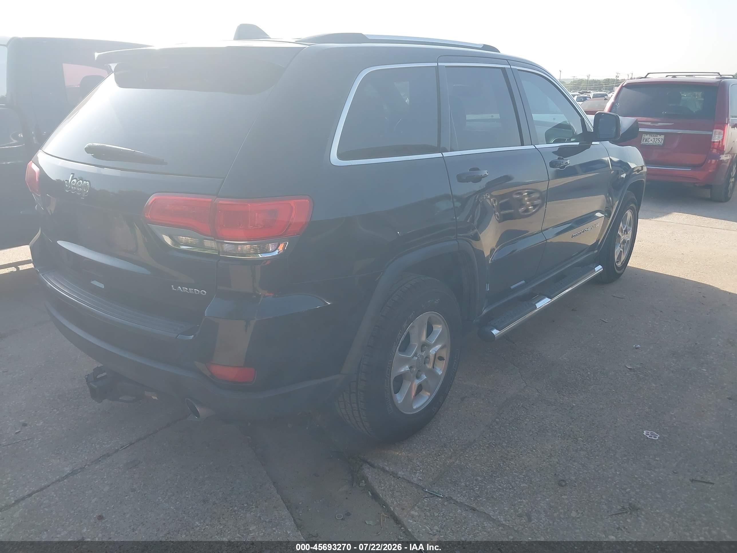 2014 Jeep Grand Cherokee Laredo Black vin: 1C4RJEAG7EC213532
