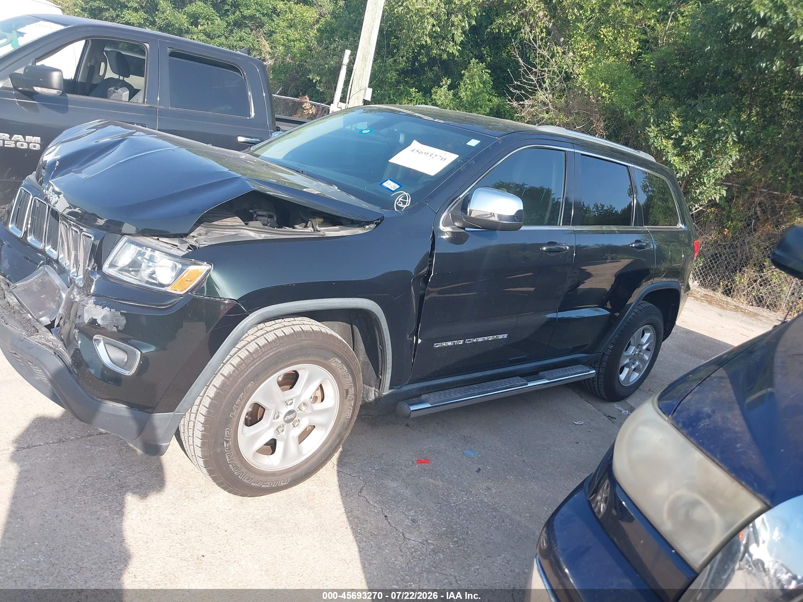 2014 Jeep Grand Cherokee Laredo Black vin: 1C4RJEAG7EC213532
