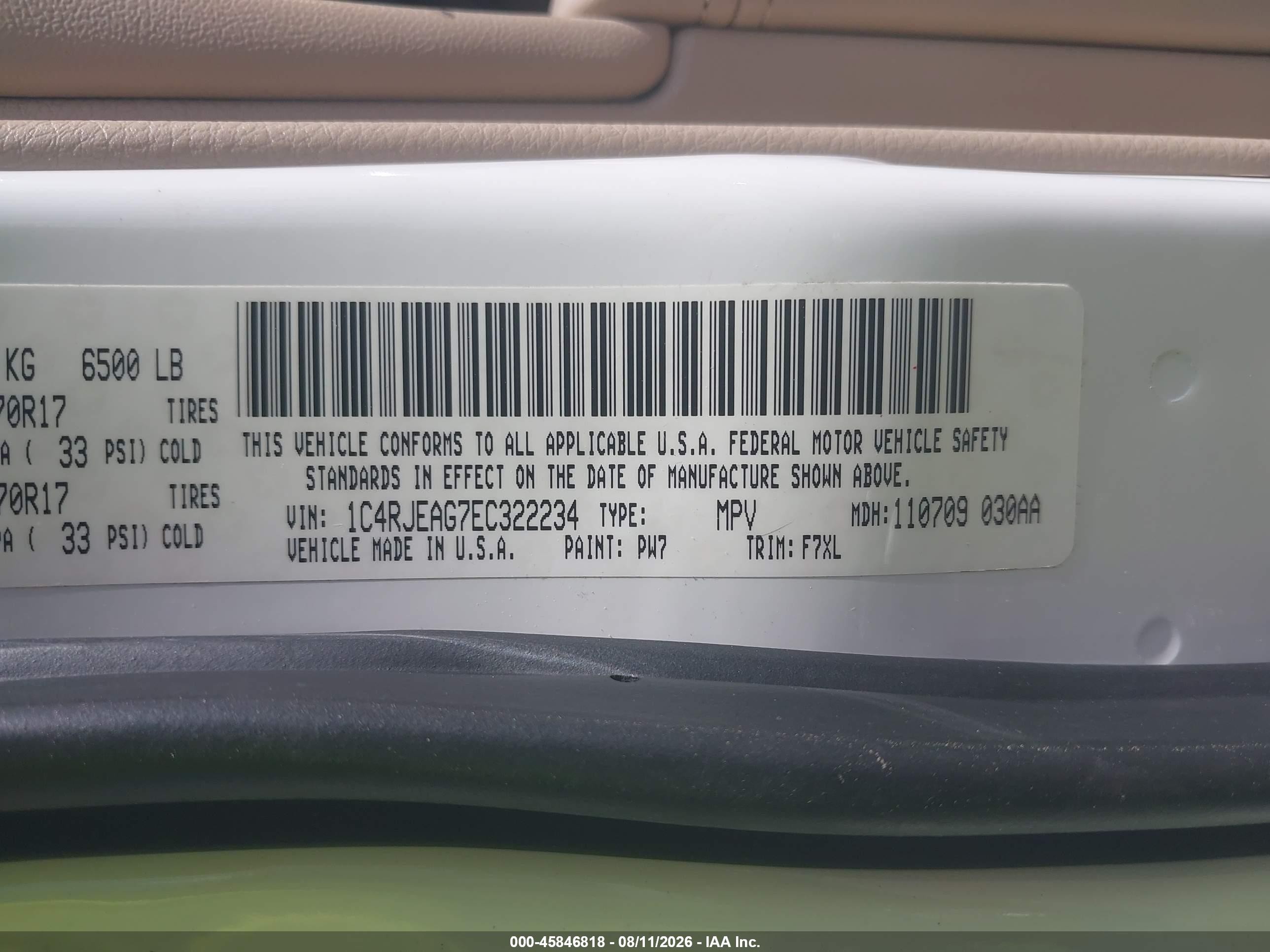 2014 Jeep Grand Cherokee Laredo White vin: 1C4RJEAG7EC322234