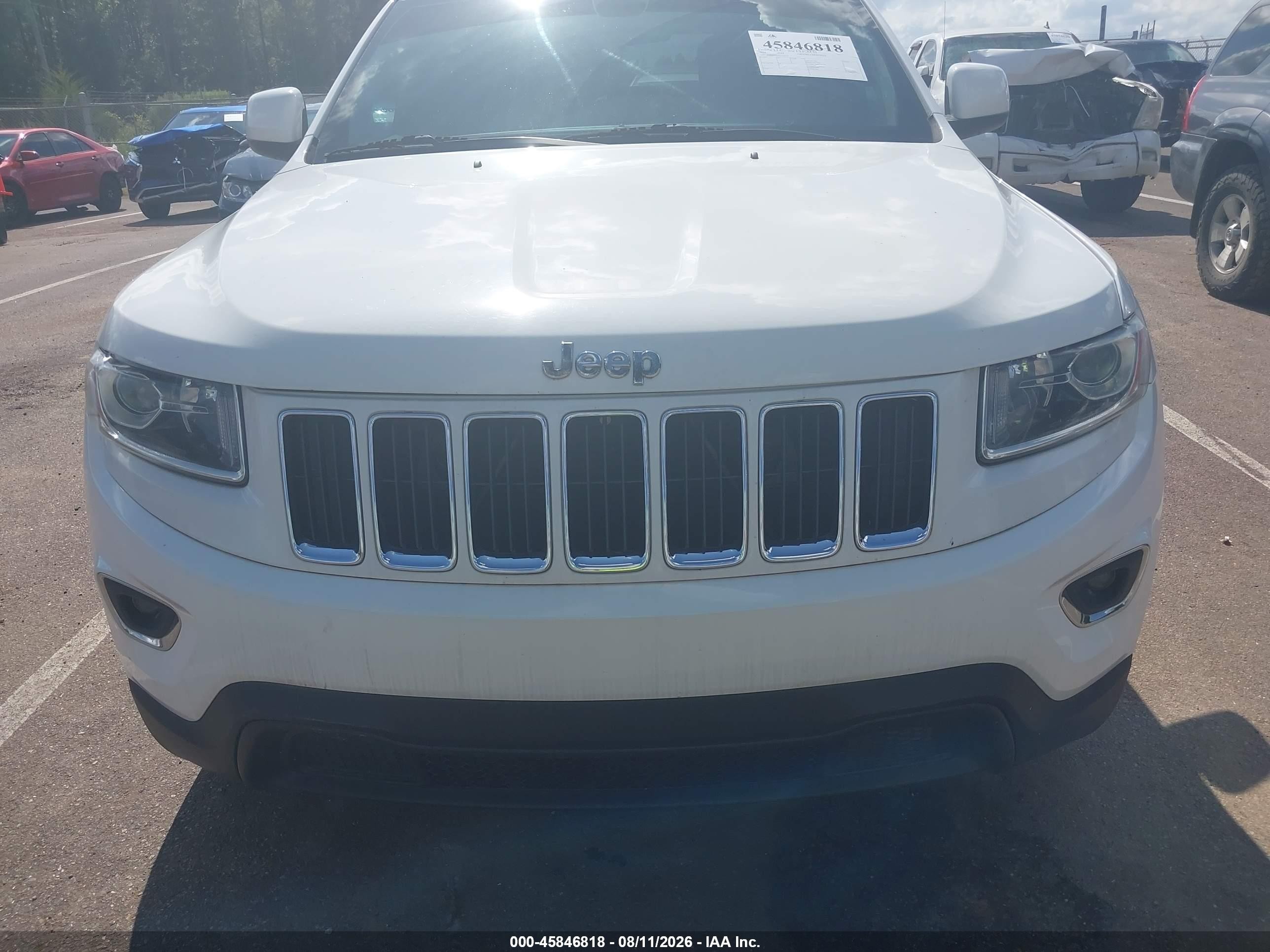 2014 Jeep Grand Cherokee Laredo White vin: 1C4RJEAG7EC322234