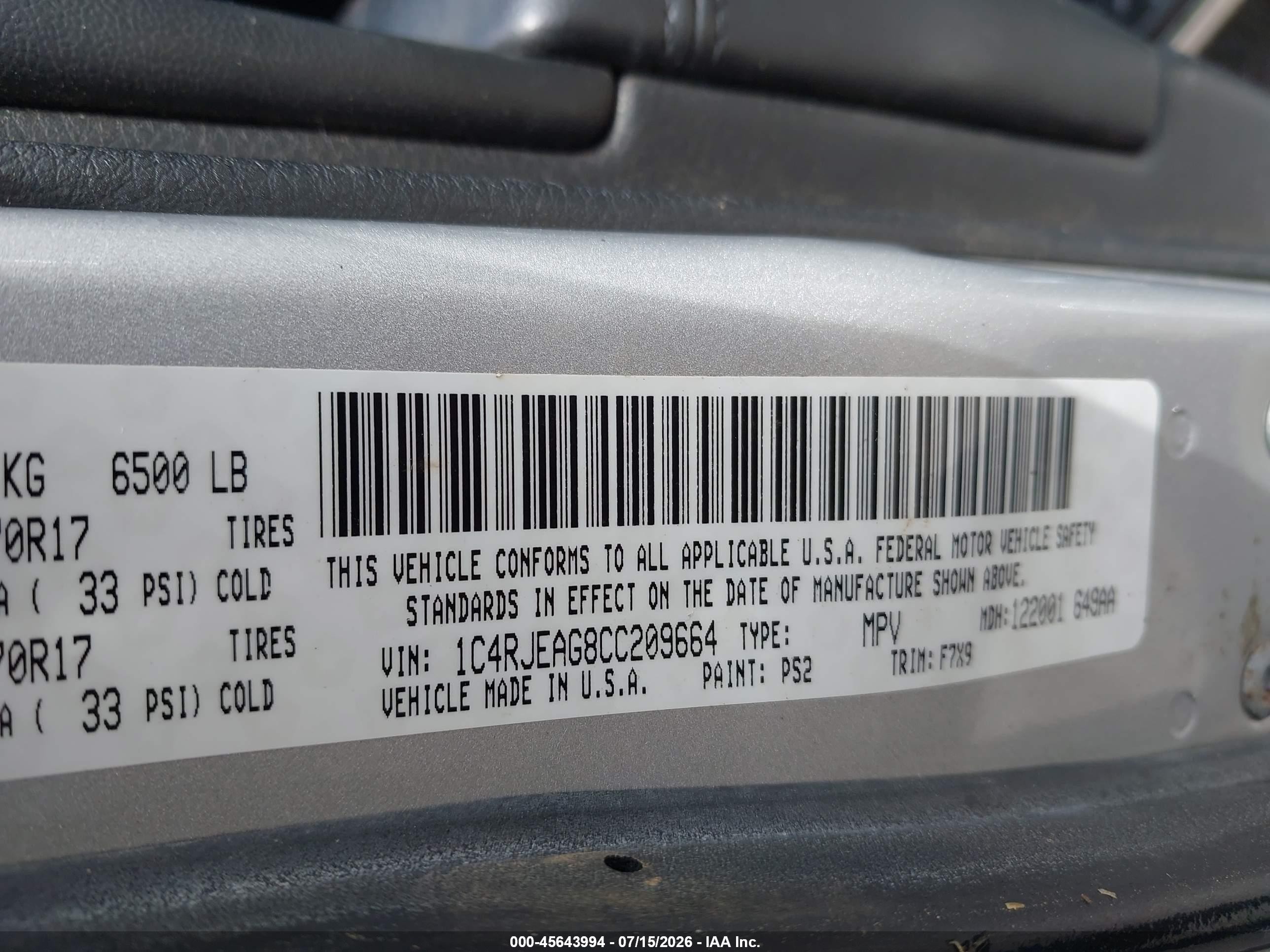 2012 Jeep Grand Cherokee Laredo Silver vin: 1C4RJEAG8CC209664