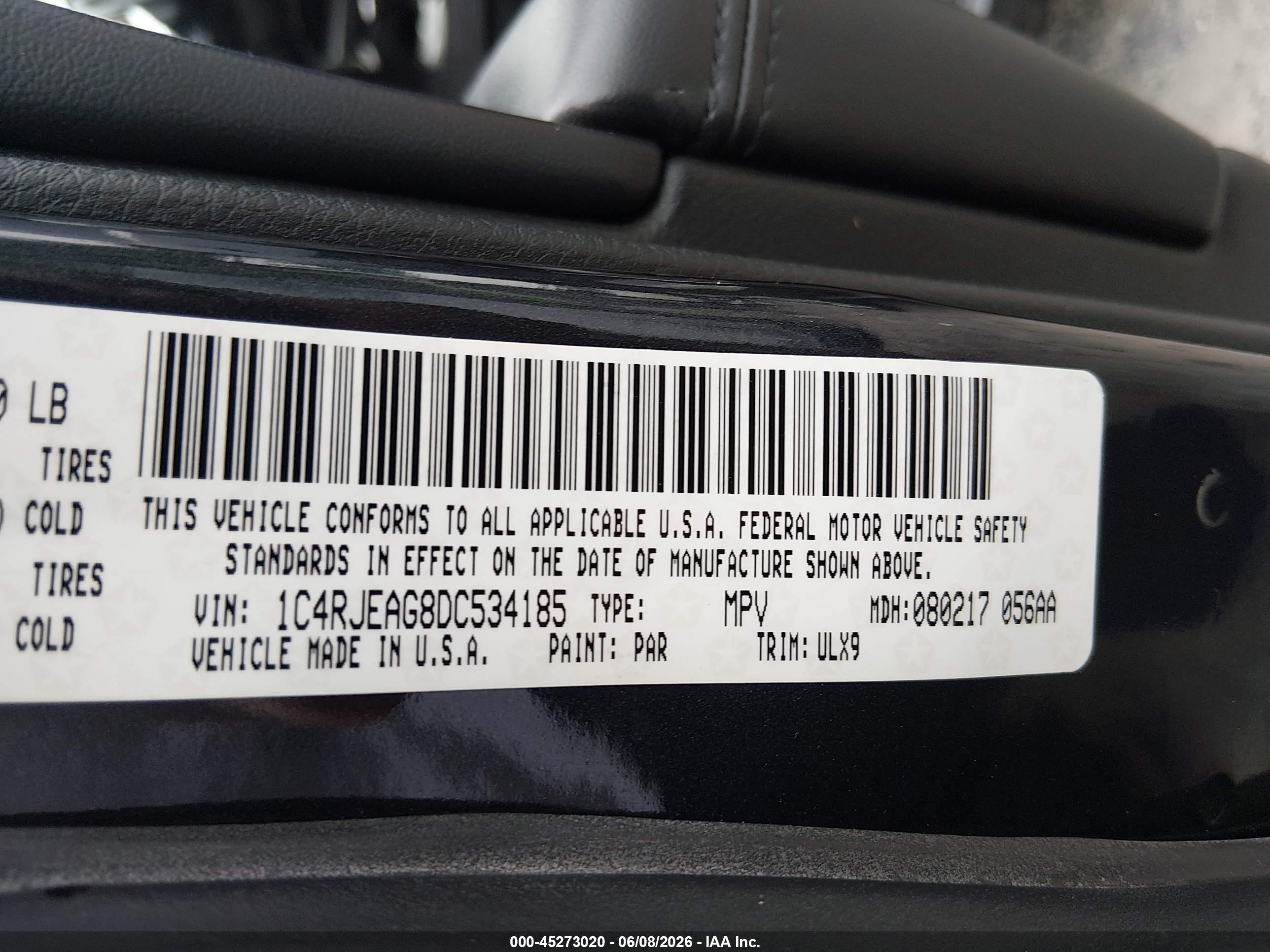 2013 Jeep Grand Cherokee Laredo Black vin: 1C4RJEAG8DC534185